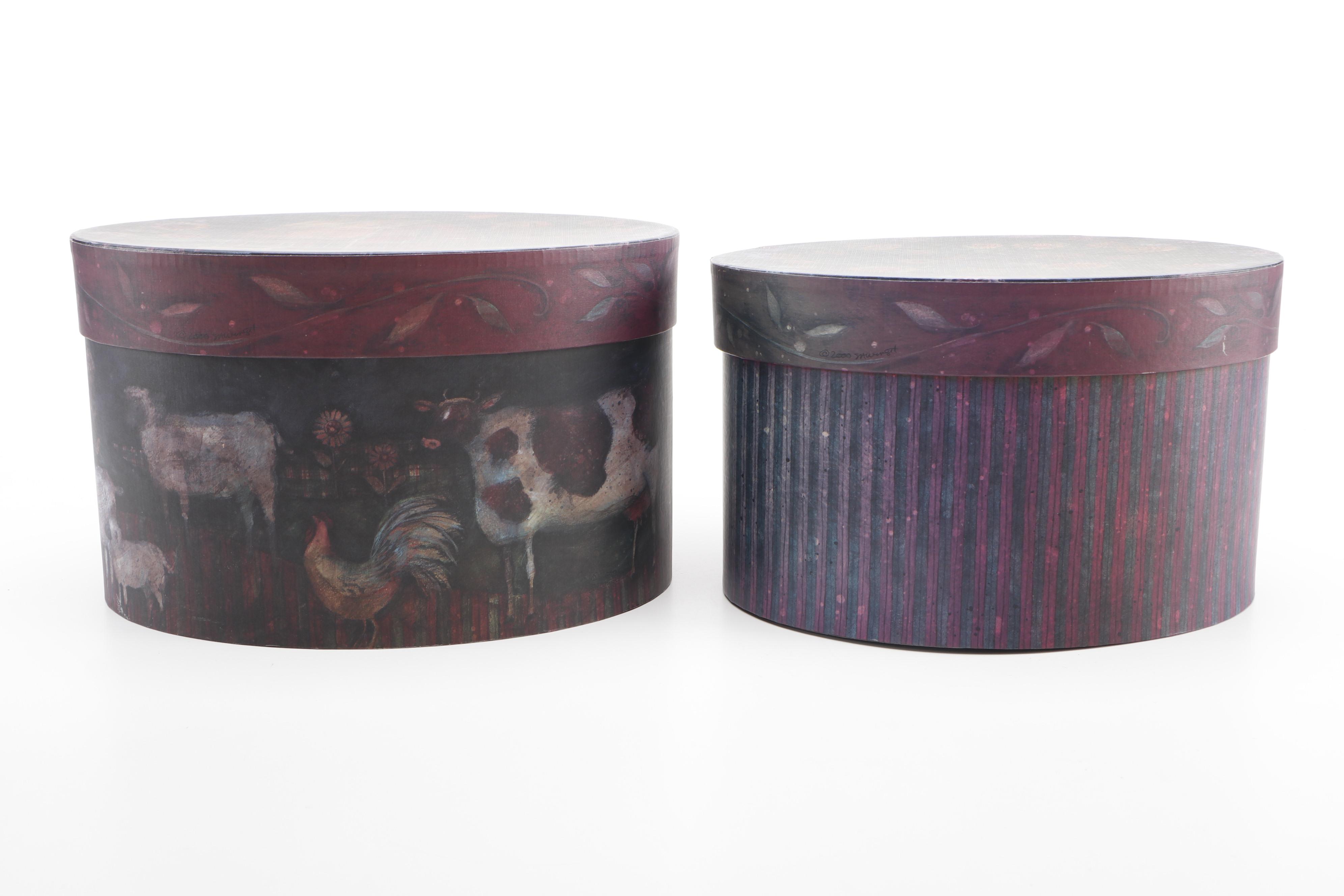 Bob's Boxes "Proud Animals" Folk Art Tiered Nesting Boxes