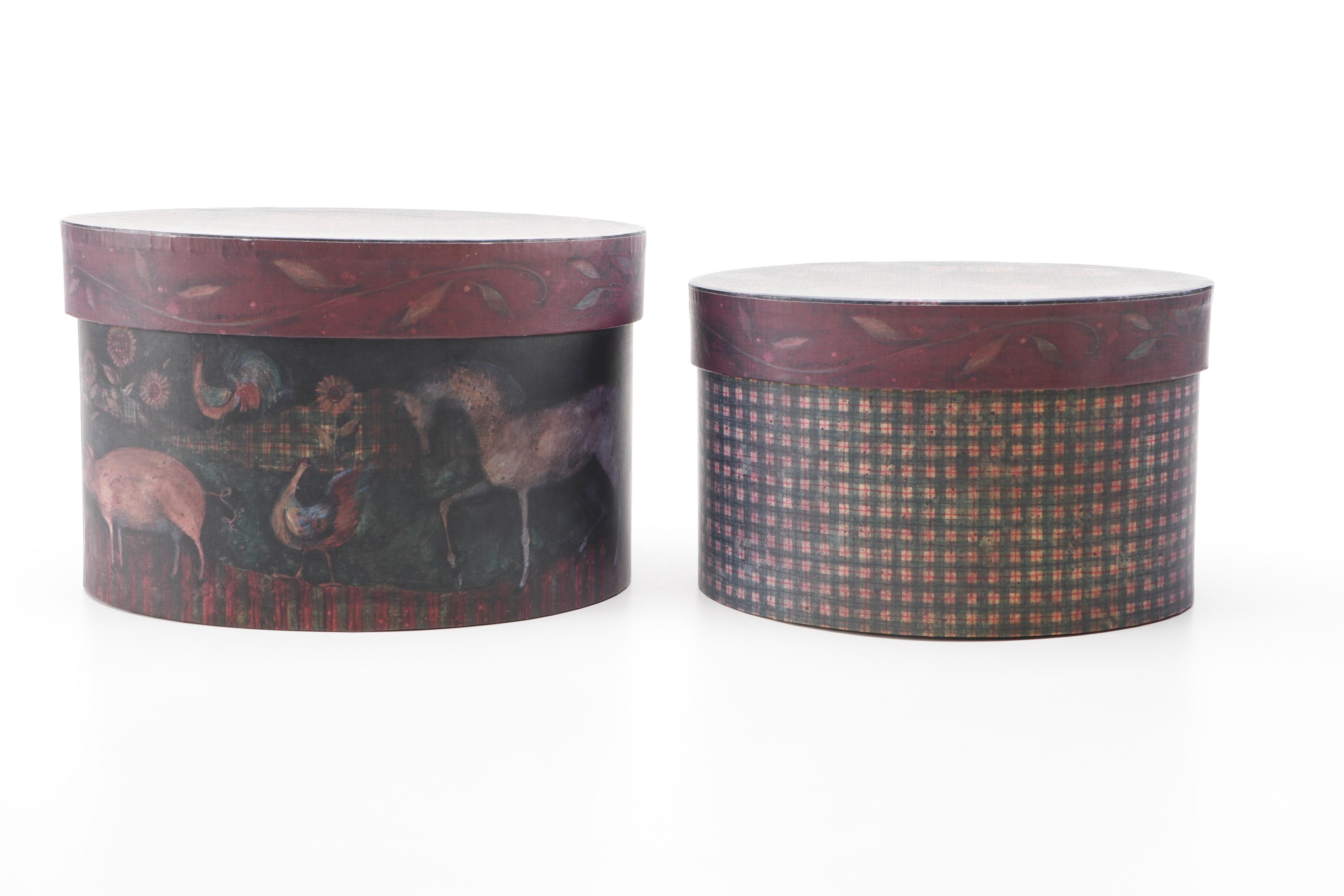 Bob's Boxes "Proud Animals" Folk Art Tiered Nesting Boxes