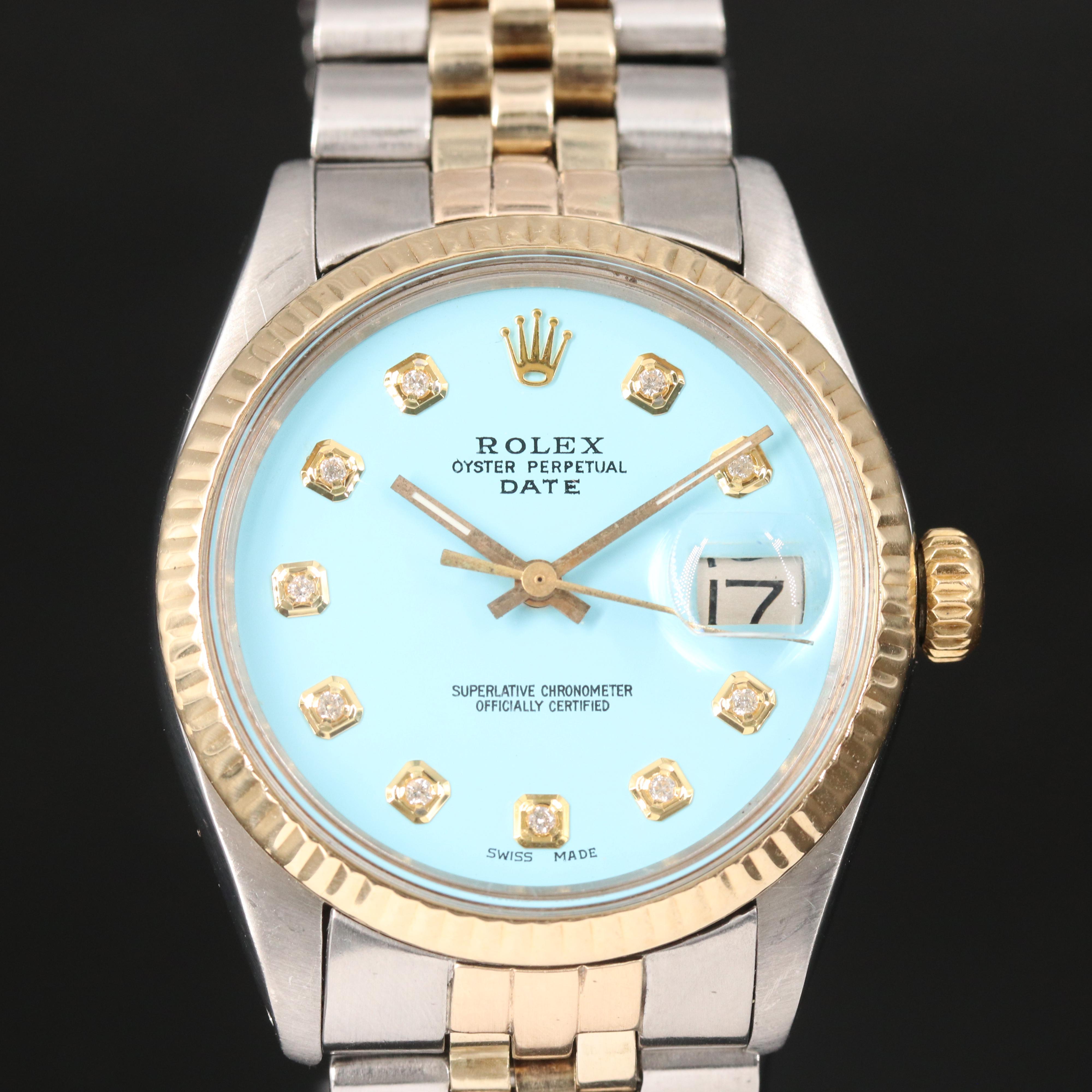 1970 Rolex Oyster Perpetual Diamond Date Watch