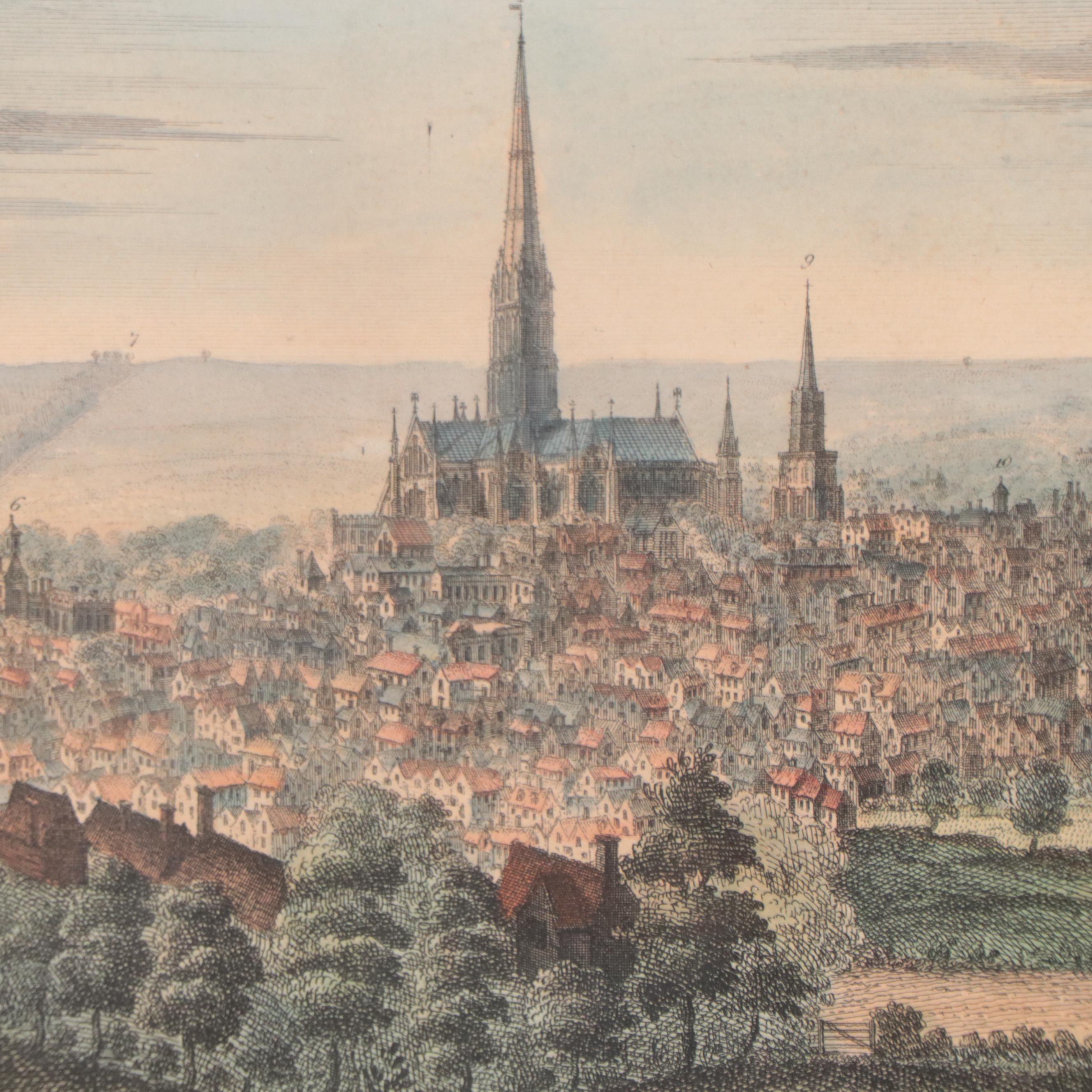 Samuel and Nathaniel Buck Hand-Colored Engravings of English Town Views