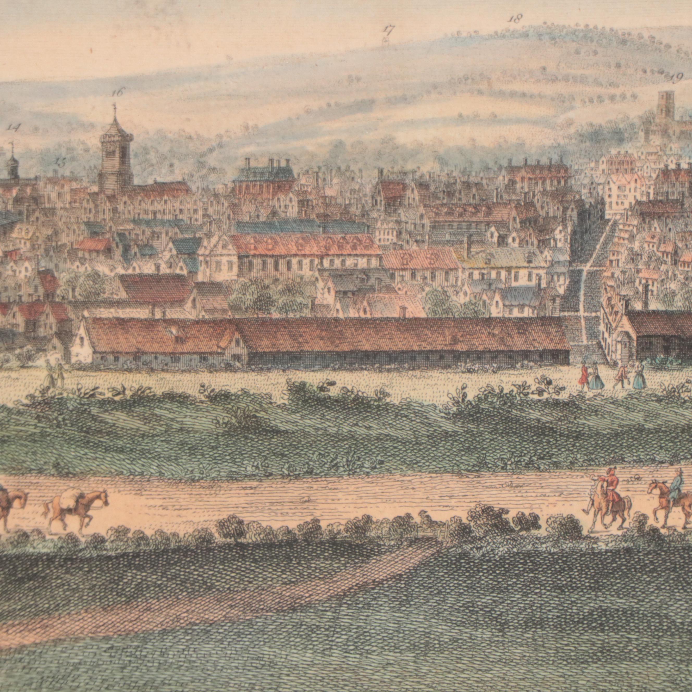 Samuel and Nathaniel Buck Hand-Colored Engravings of English Town Views
