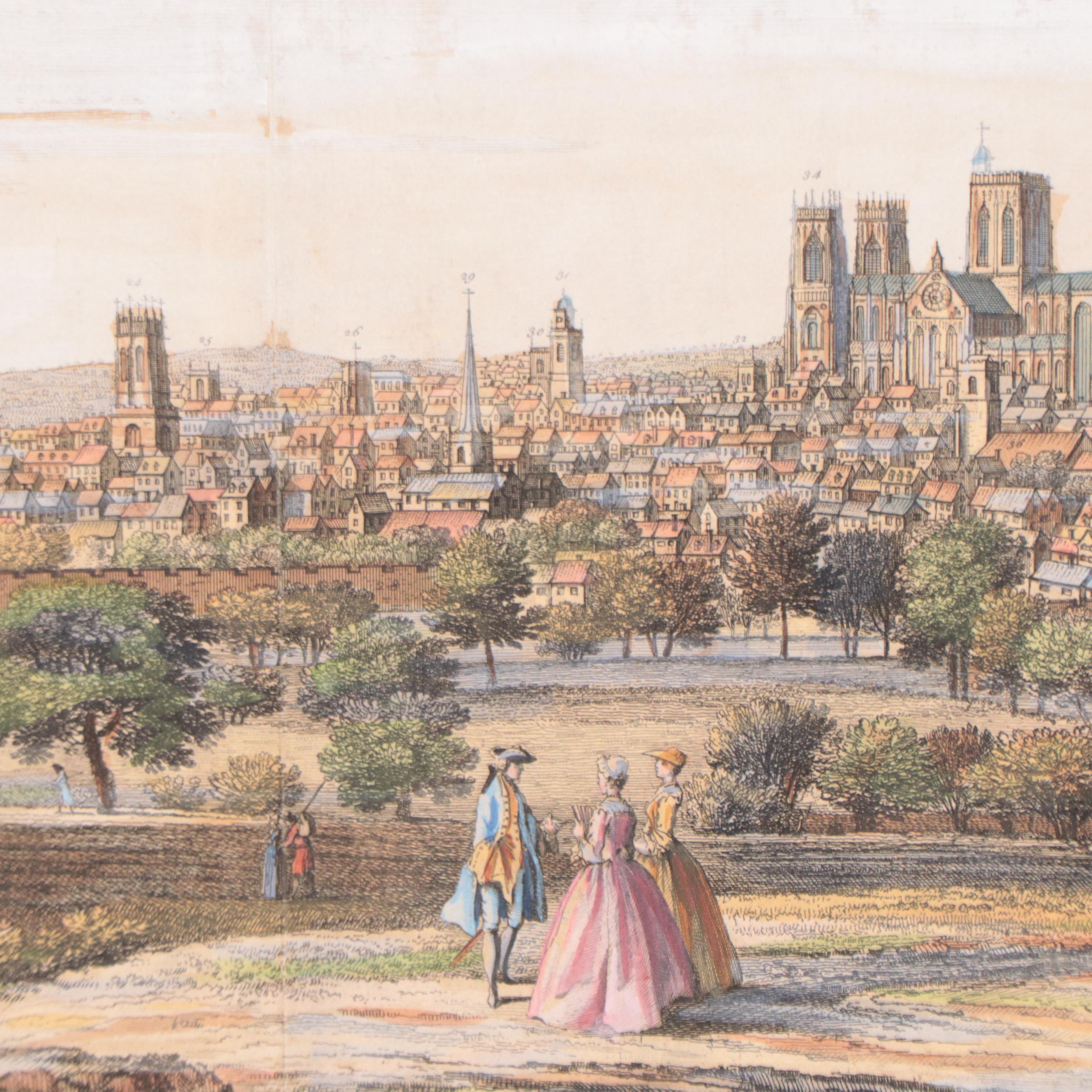 Samuel and Nathaniel Buck Hand-Colored Engravings of English Town Views