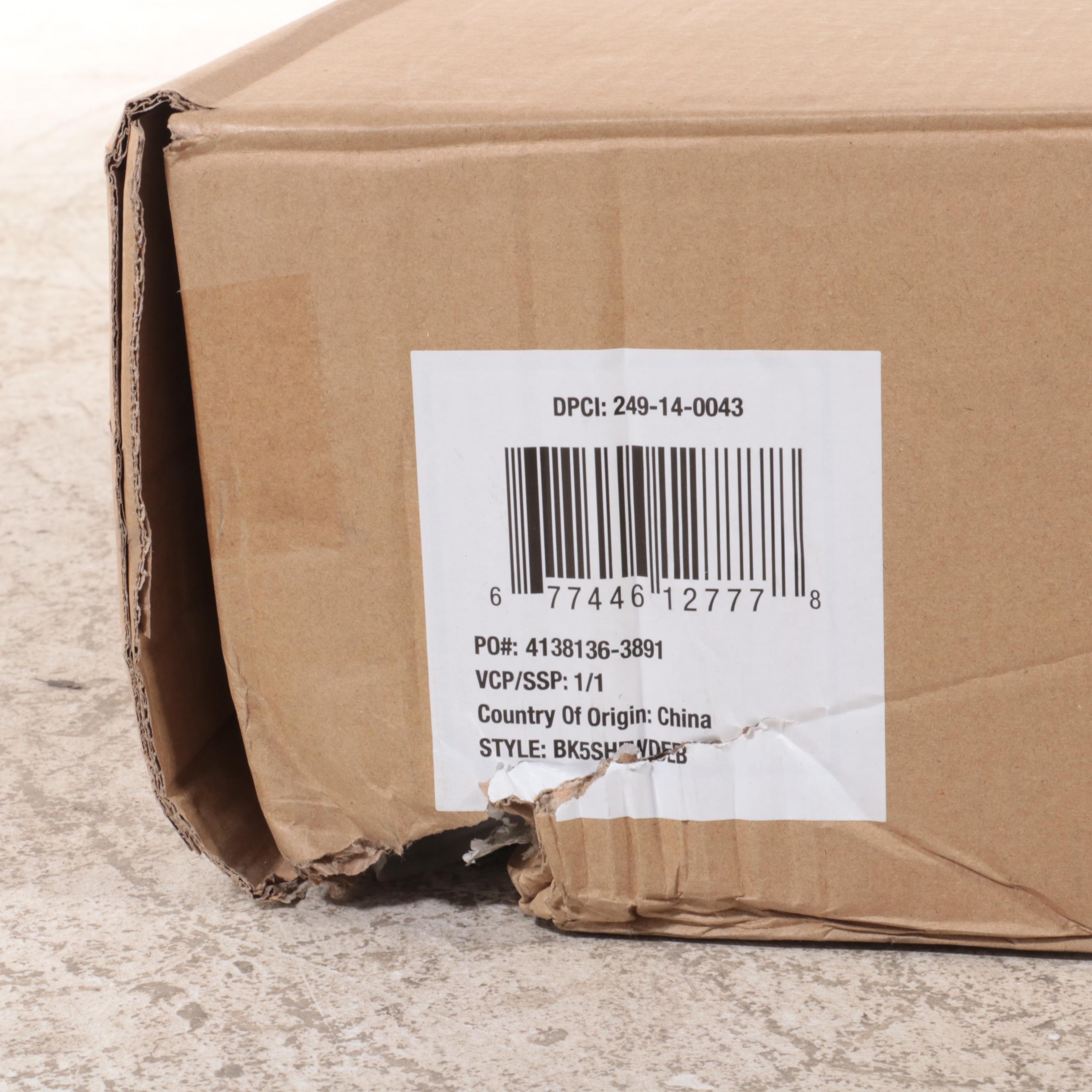 Threshold Carson Ebony Finish Five-Shelf Bookcase with Doors