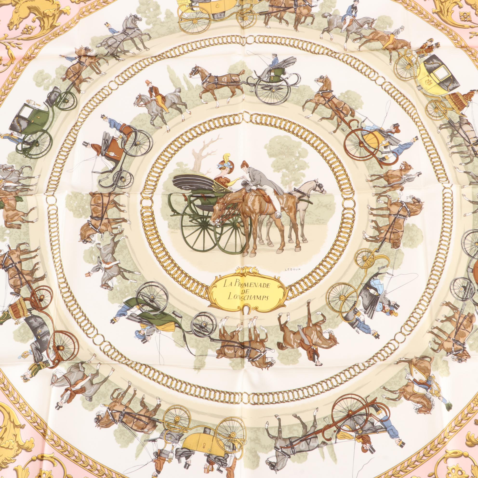 Hermès "La Promenade de Longchamps" Silk Twill Scarf