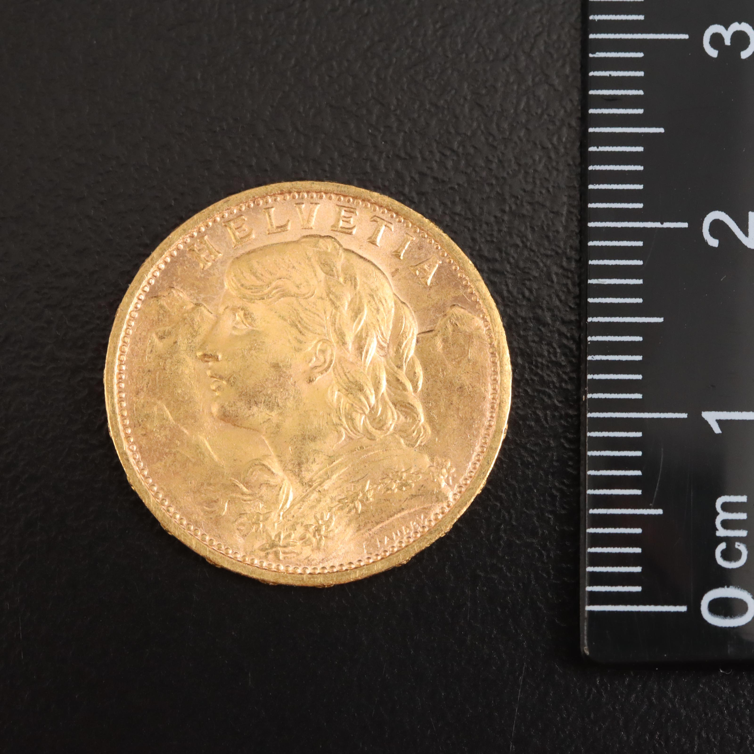 1927 B Switzerland Twenty Francs Gold Coin