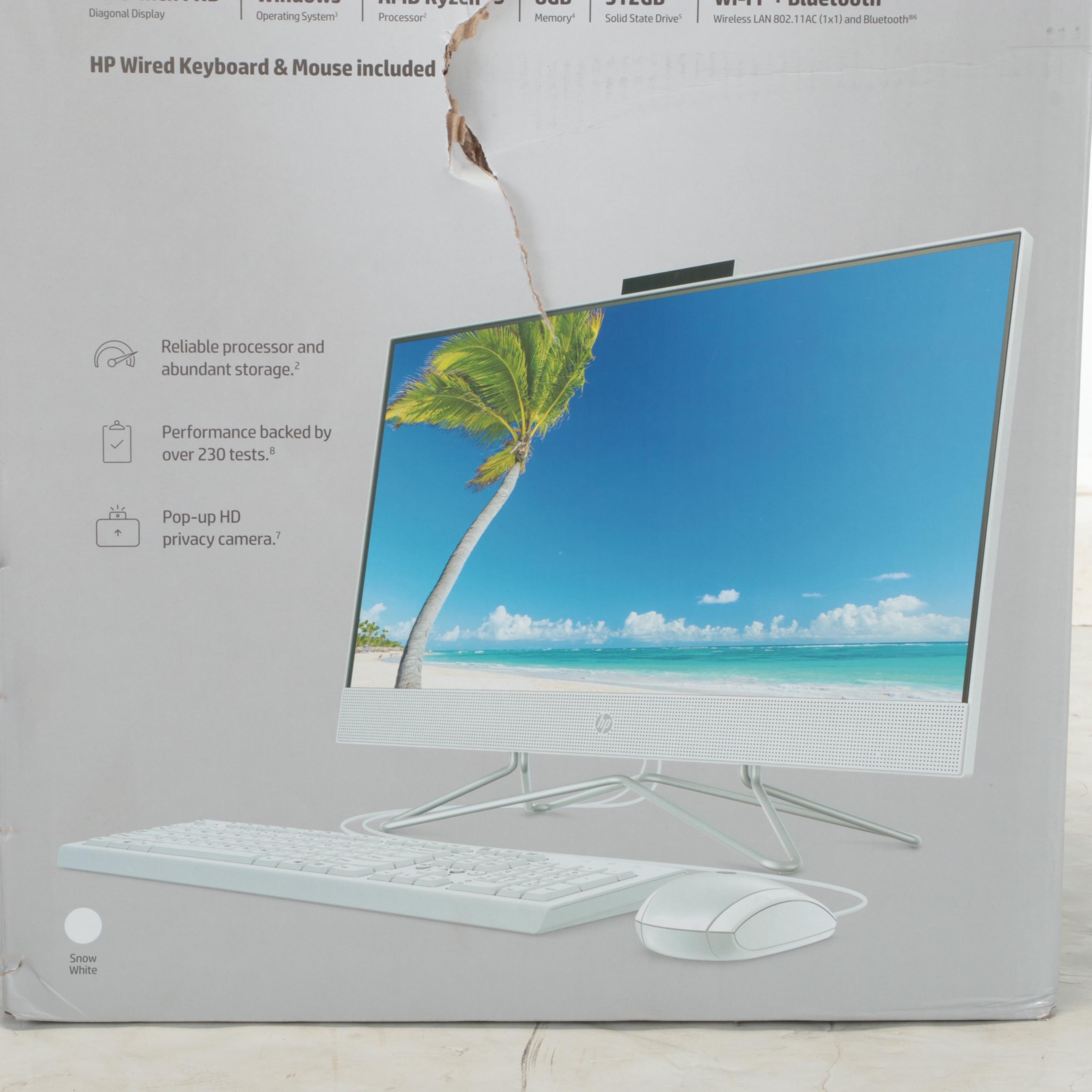 HP 24" All-in-One 512GB Windows PC Computer with Wired Keyboard and Mouse