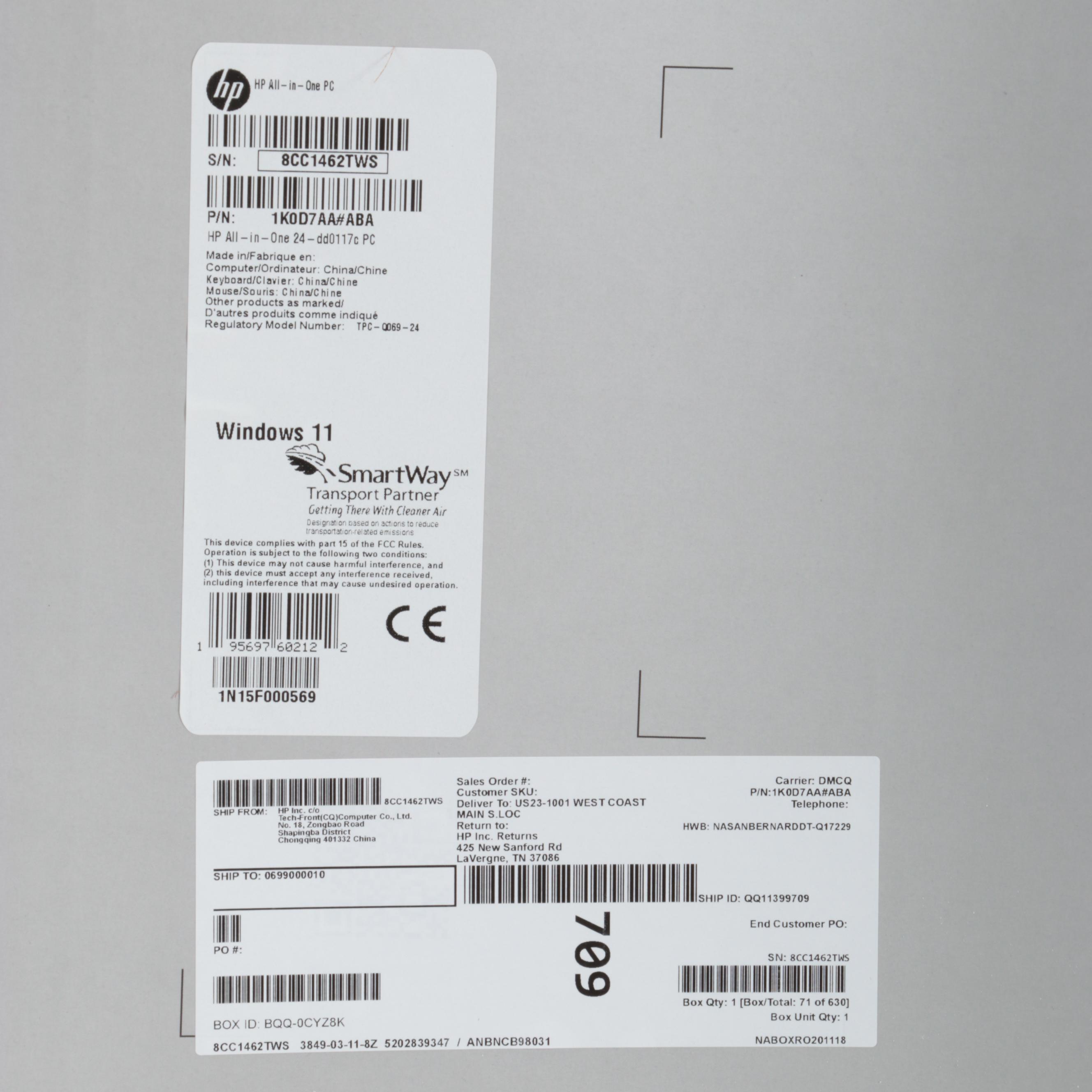 HP 24" All-in-One 512GB Windows PC Computer with Wired Keyboard and Mouse