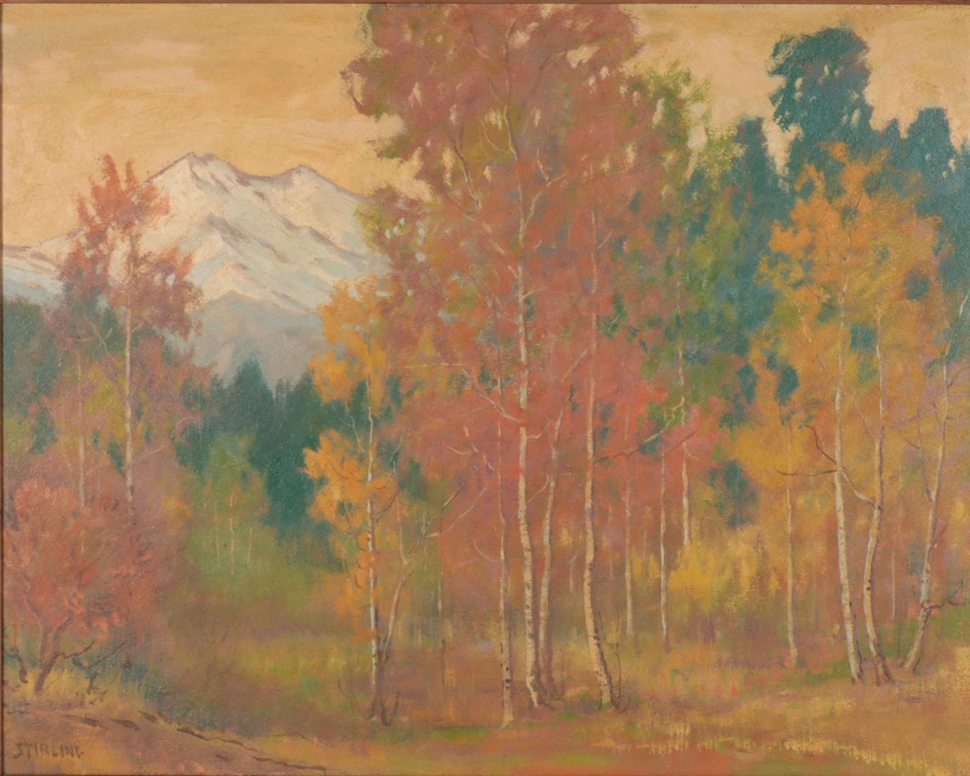 Dave Stirling Woodland Oil Painting "Flaming Autumn"