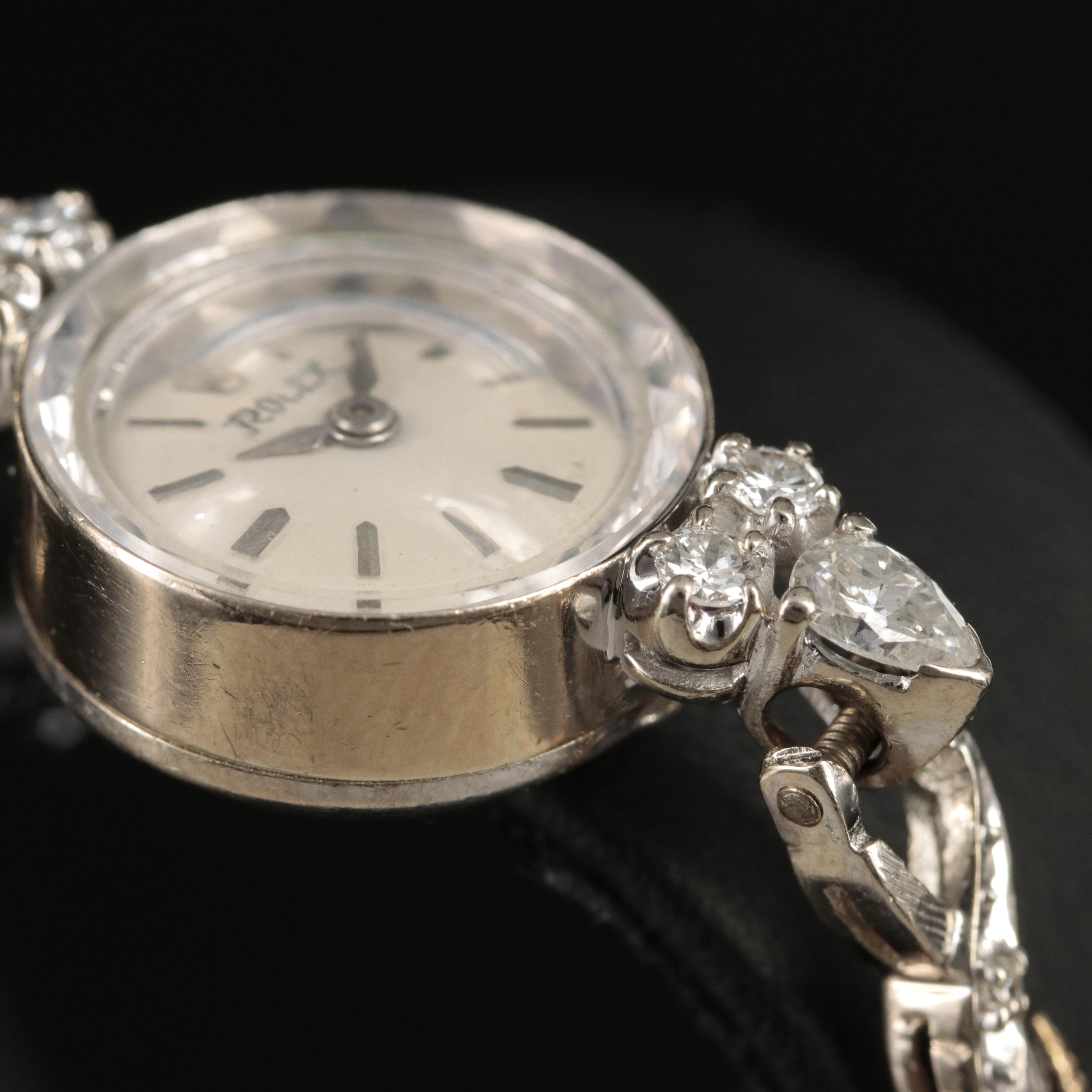 Vintage 14K and Diamond Rolex Stem Wind Watch