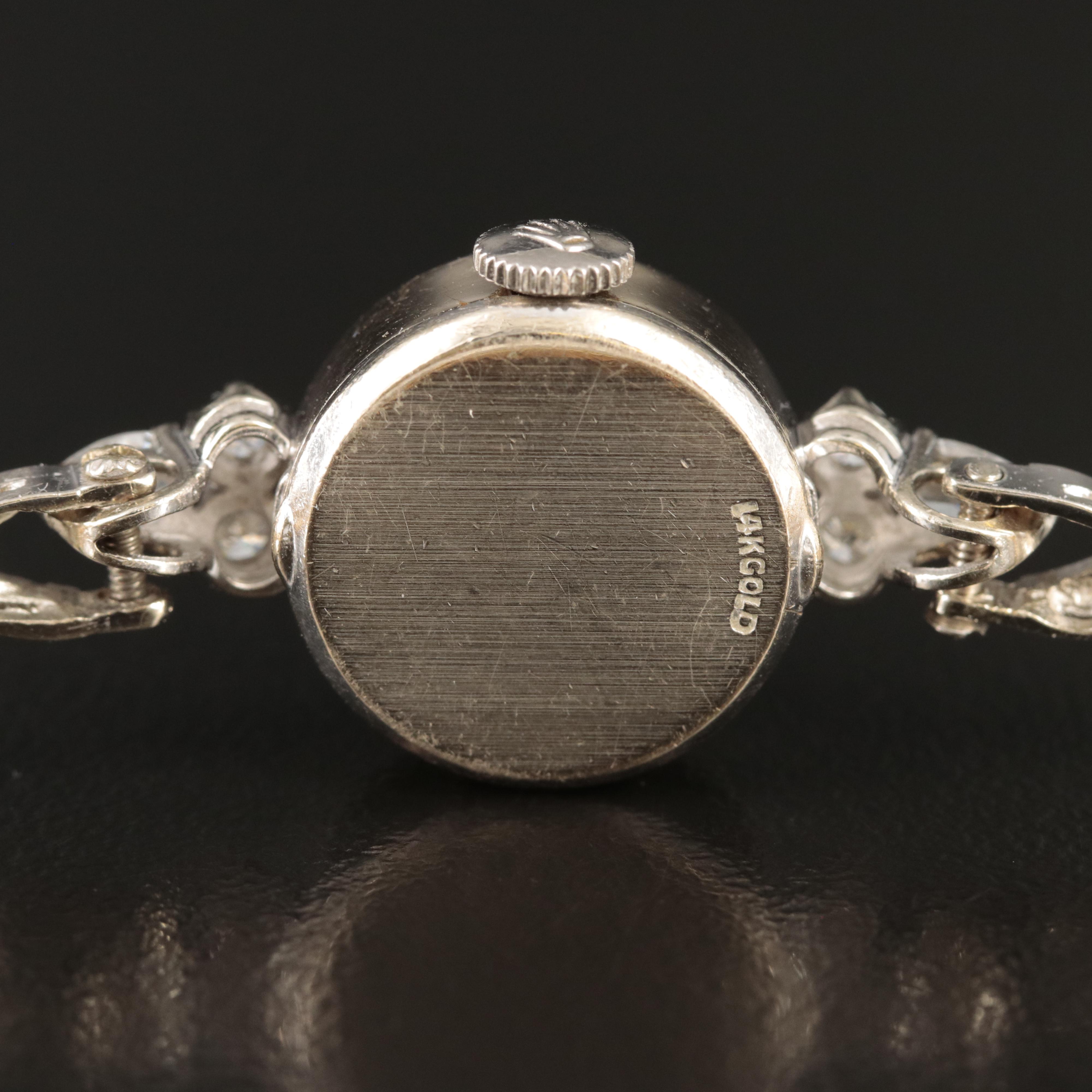 Vintage 14K and Diamond Rolex Stem Wind Watch