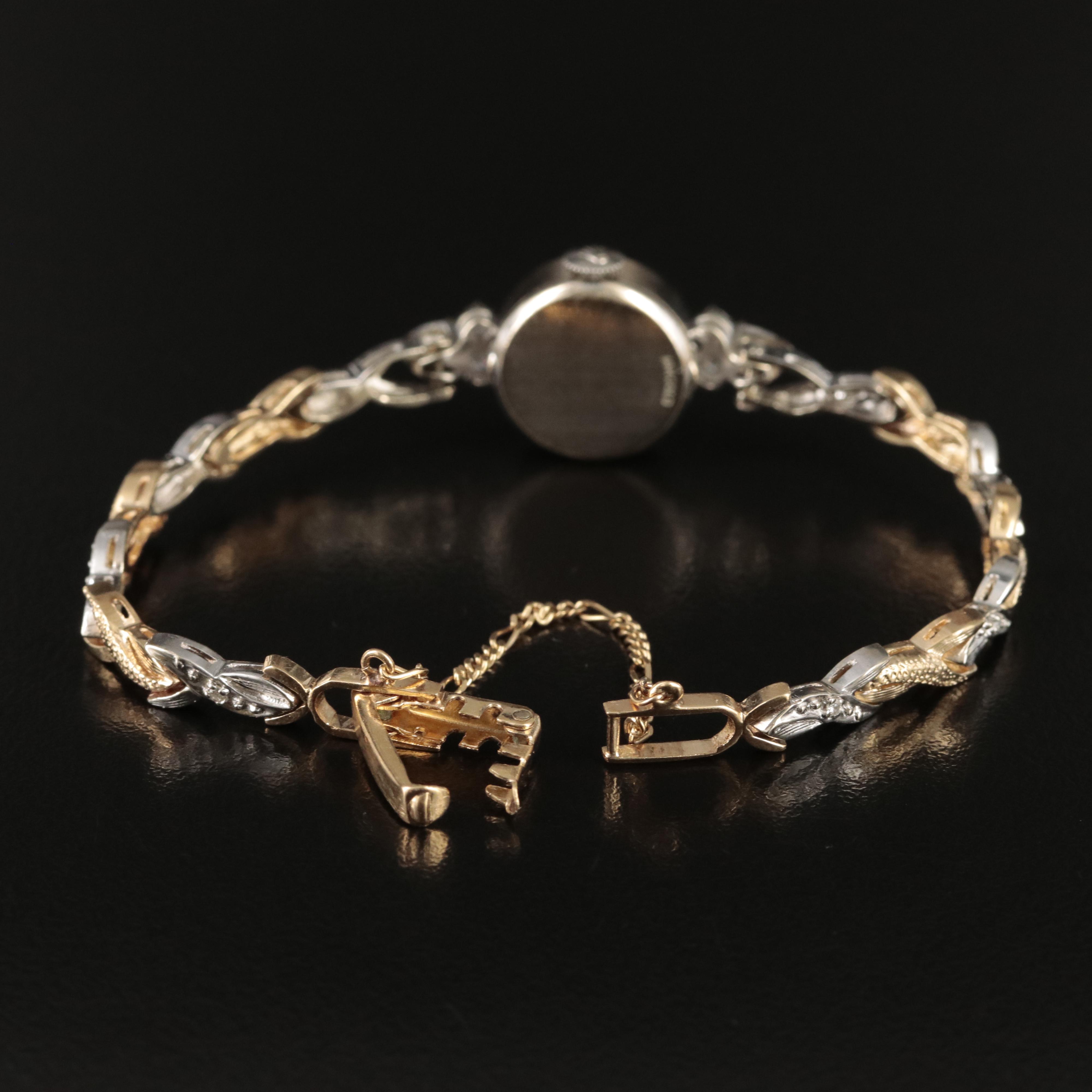 Vintage 14K and Diamond Rolex Stem Wind Watch