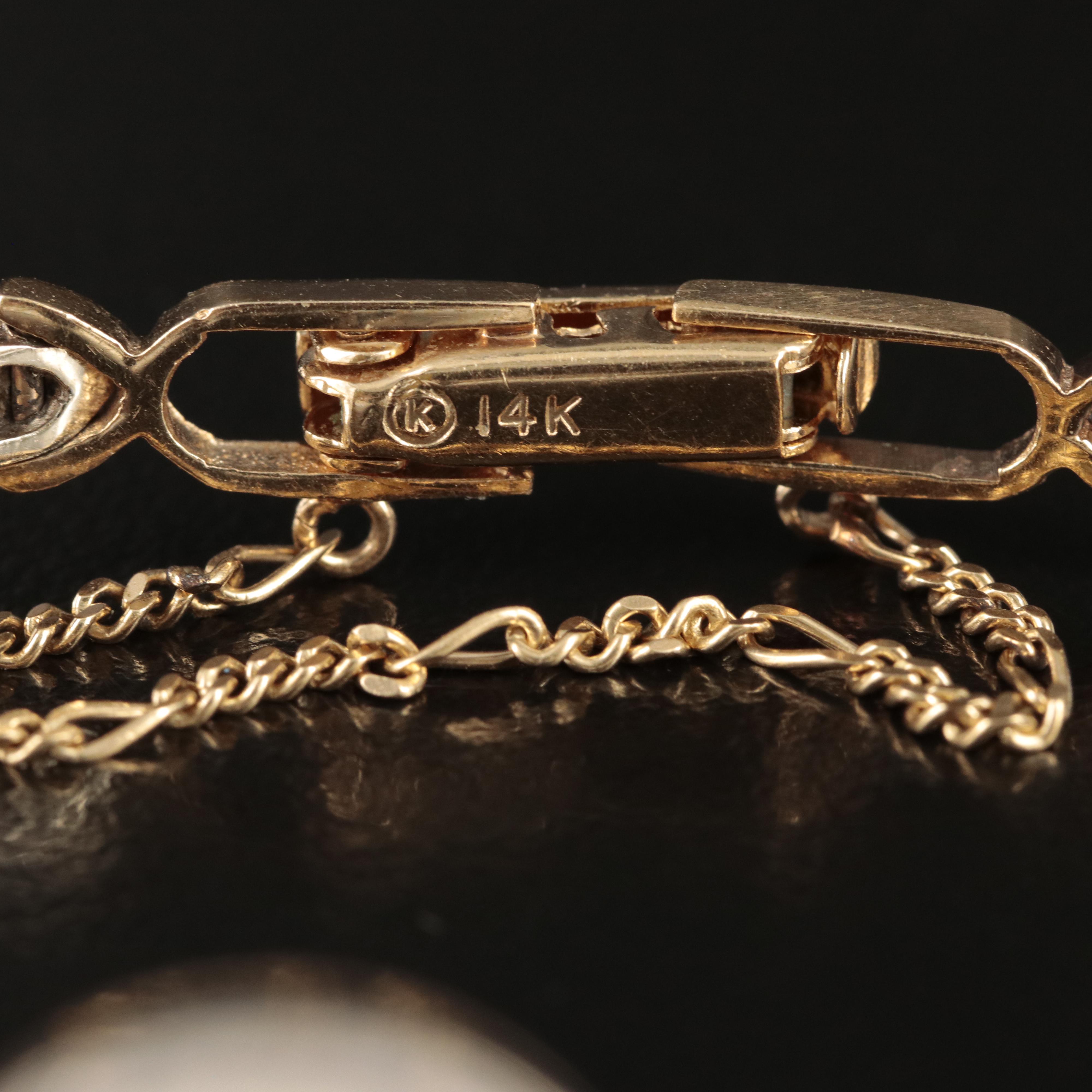 Vintage 14K and Diamond Rolex Stem Wind Watch