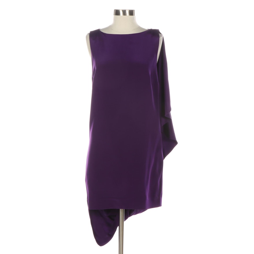 Nicole Miller Purple Sleeveless Drape Dress, NWT