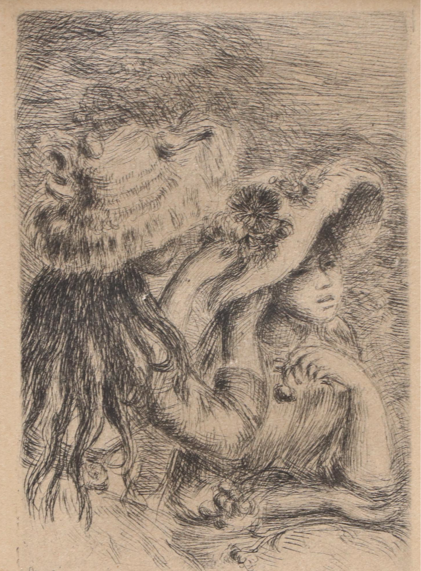 Pierre-Auguste Renoir Second State Restrike Etching "Le Chapeau Épinglé"