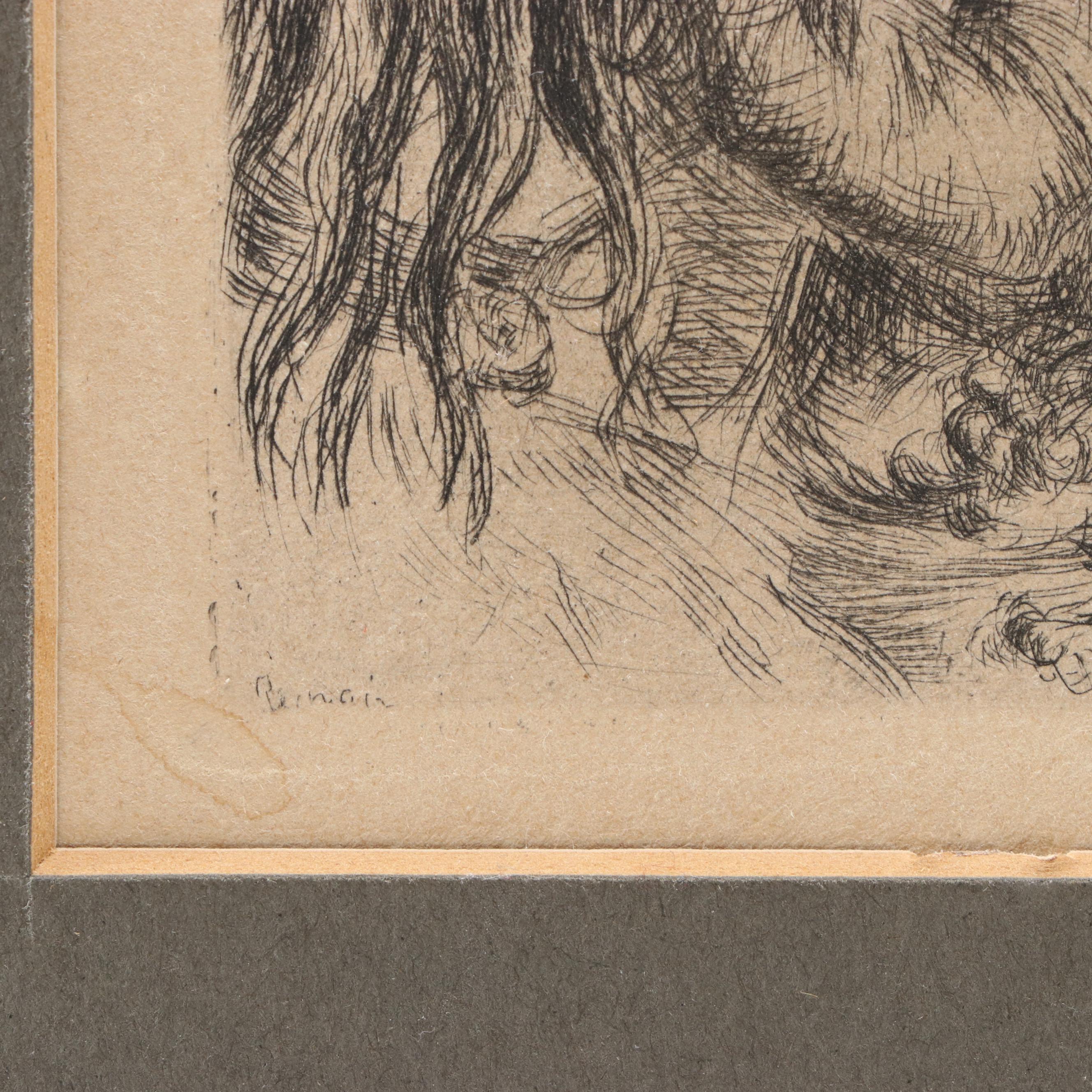 Pierre-Auguste Renoir Second State Restrike Etching "Le Chapeau Épinglé"