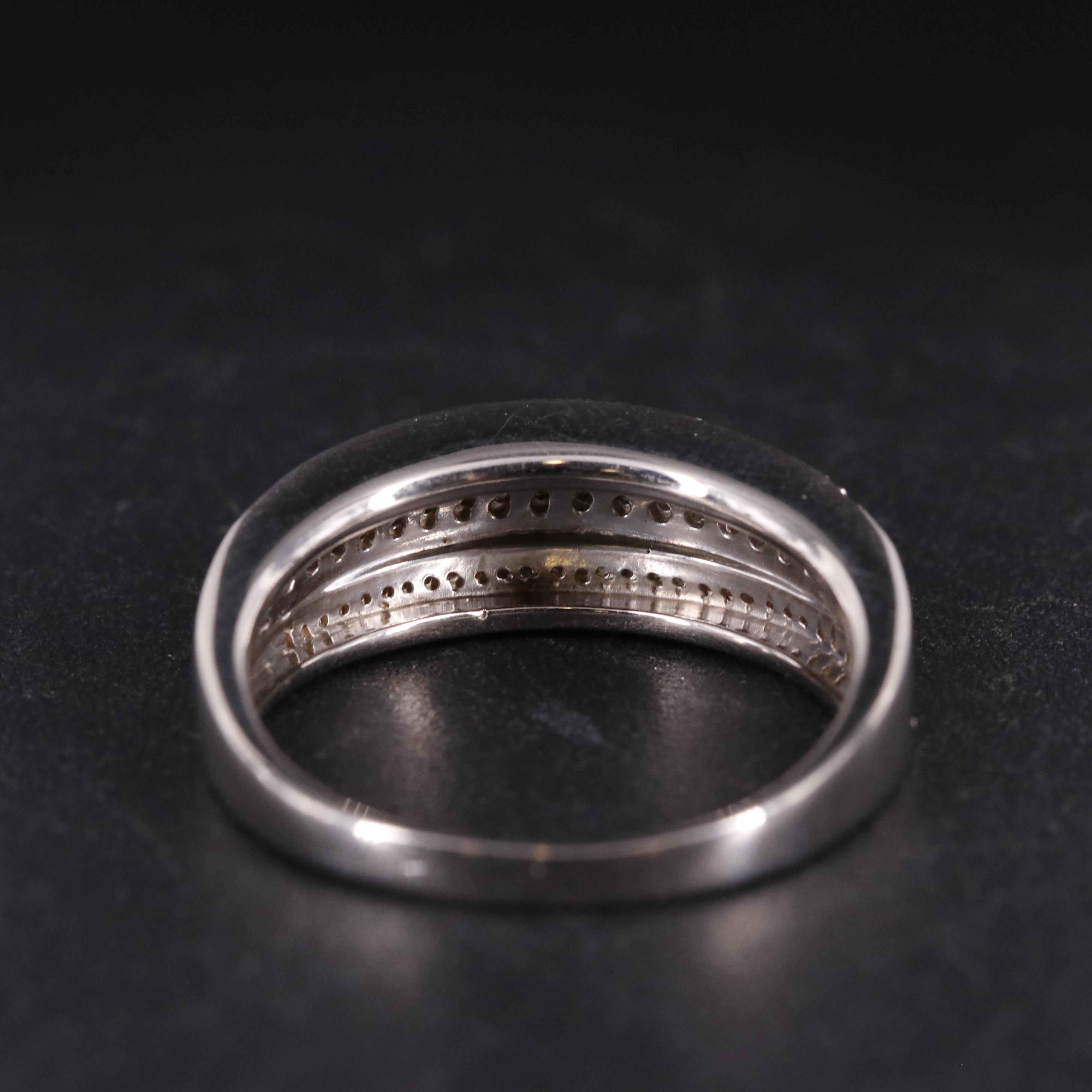 Sterling Diamond Multicolored Band Ring