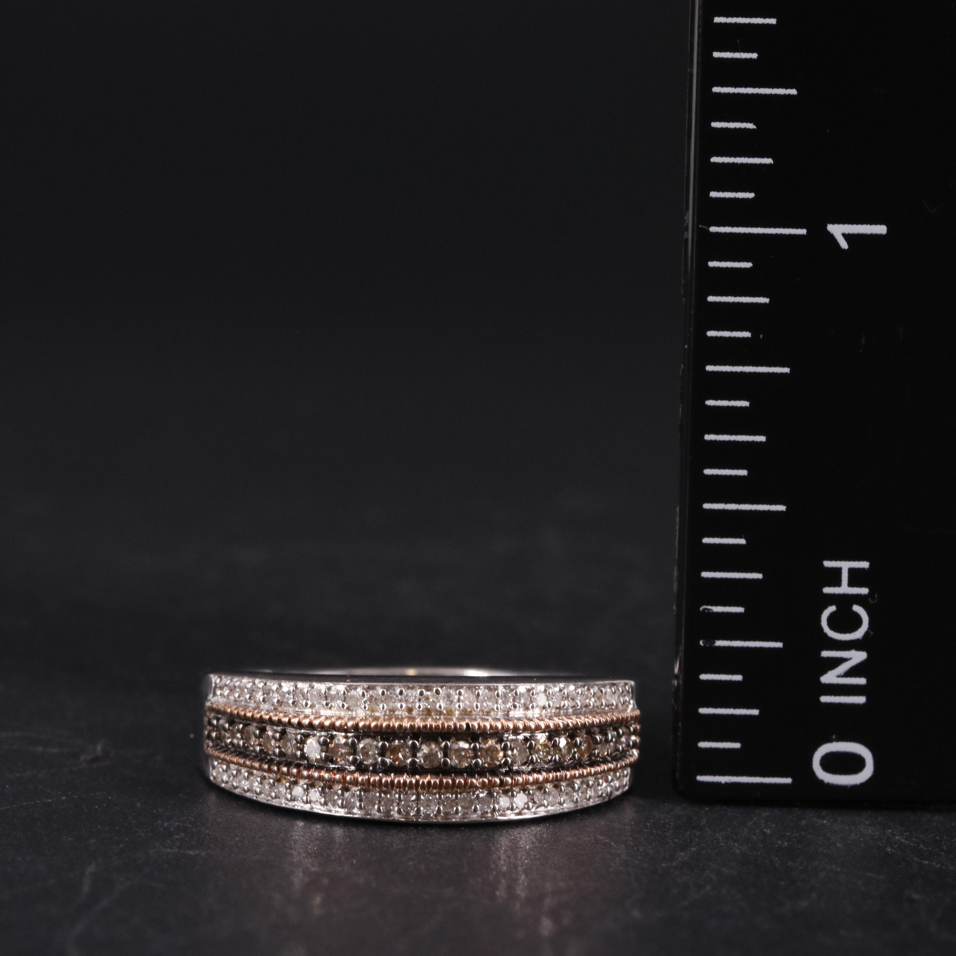 Sterling Diamond Multicolored Band Ring