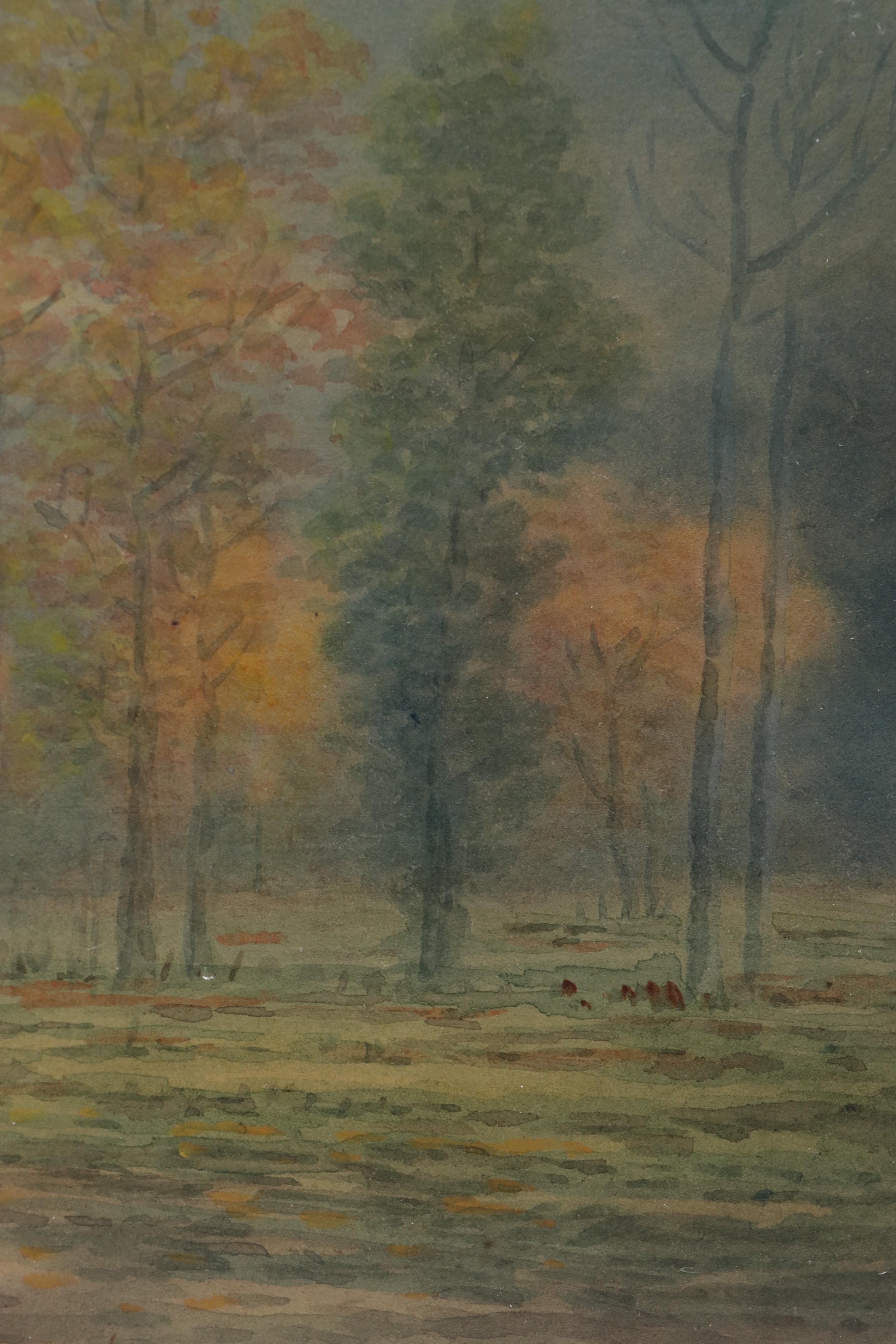 East Asian Landscape Watercolor Painting