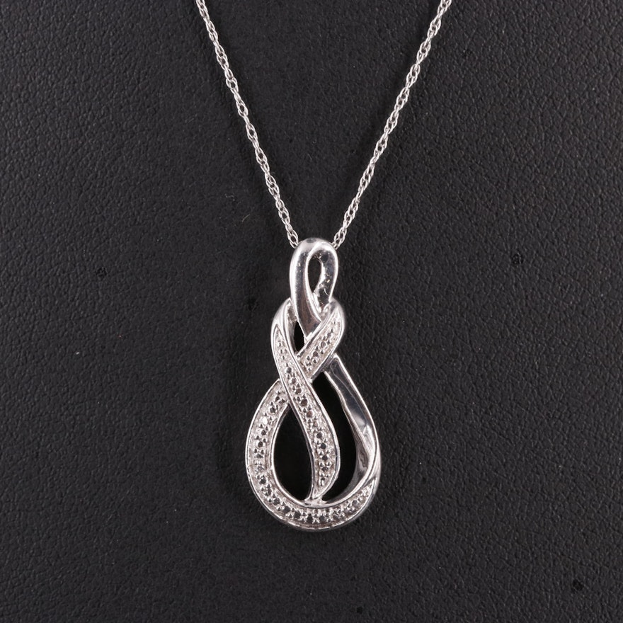 Sterling Diamond Chain Necklace