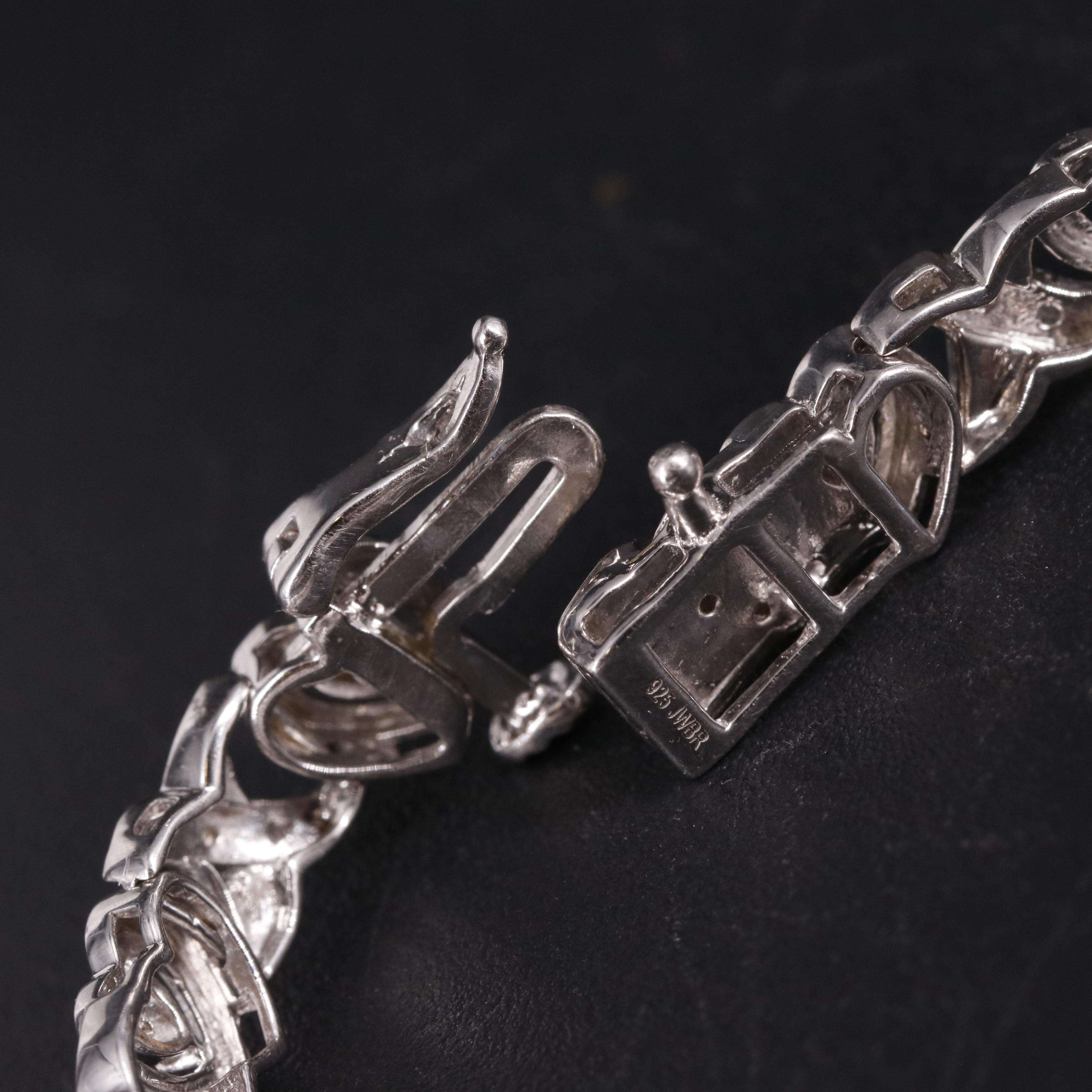 Sterling Diamond Heart Bracelet