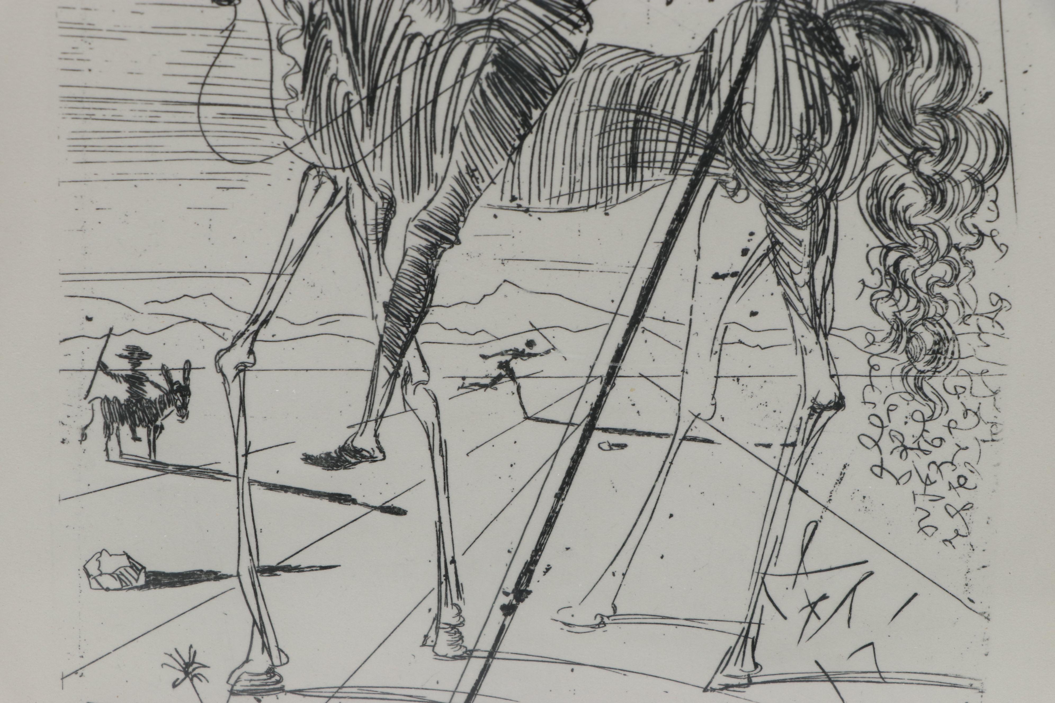 Salvador Dalí Second Edition Restrike Etching "Don Quixote"