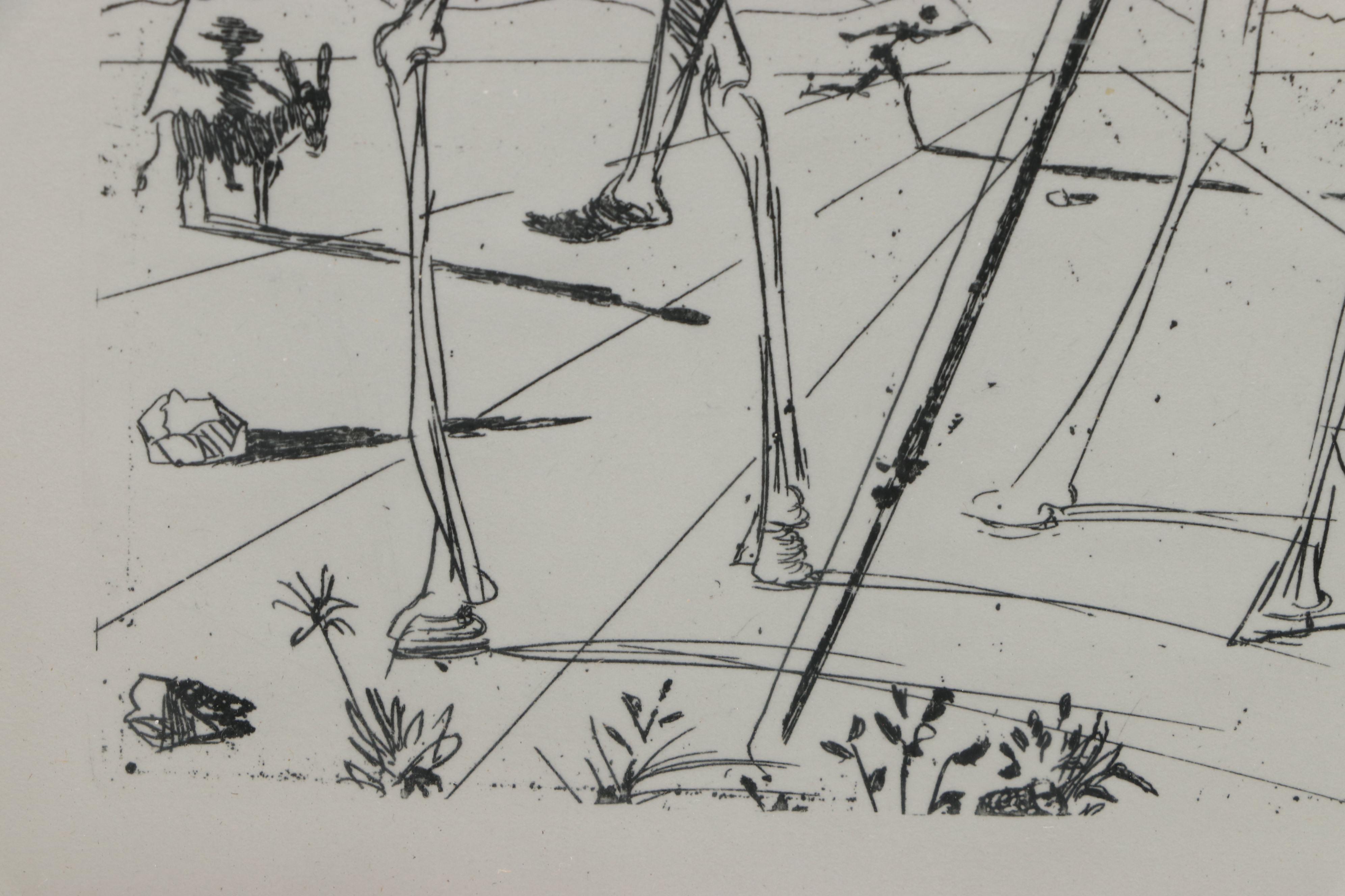 Salvador Dalí Second Edition Restrike Etching "Don Quixote"