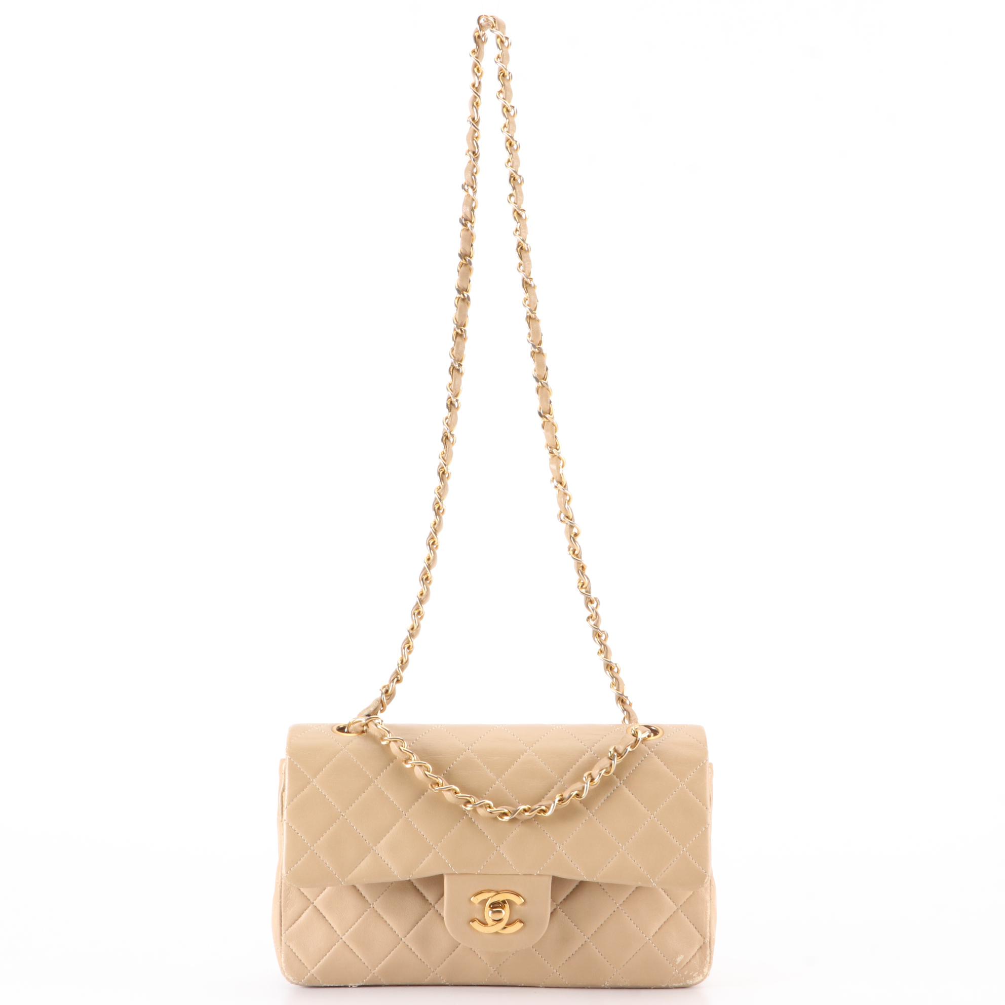 Chanel Classic Double Flap Shoulder Bag in Quilted Lambskin