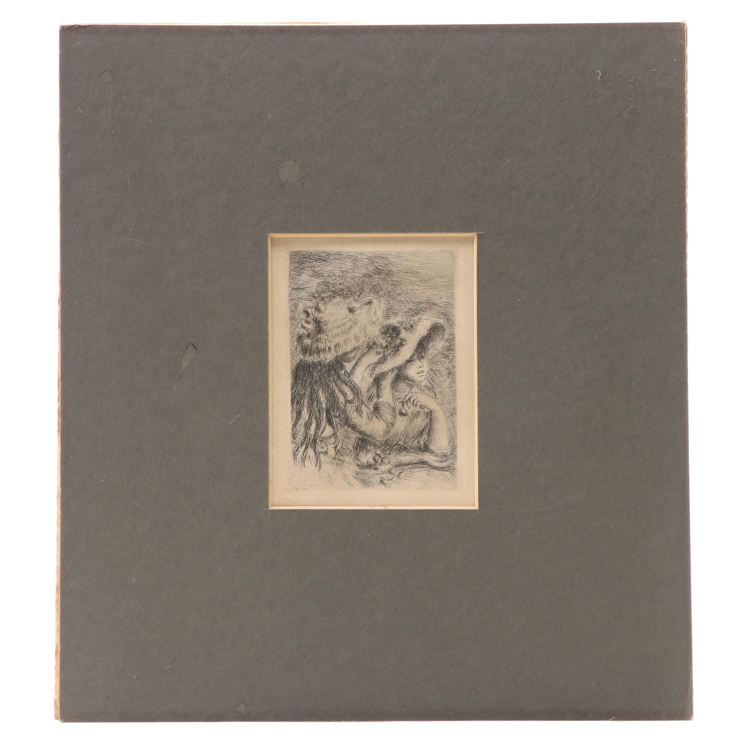 Pierre-Auguste Renoir Second State Restrike Etching "Le Chapeau Épinglé"