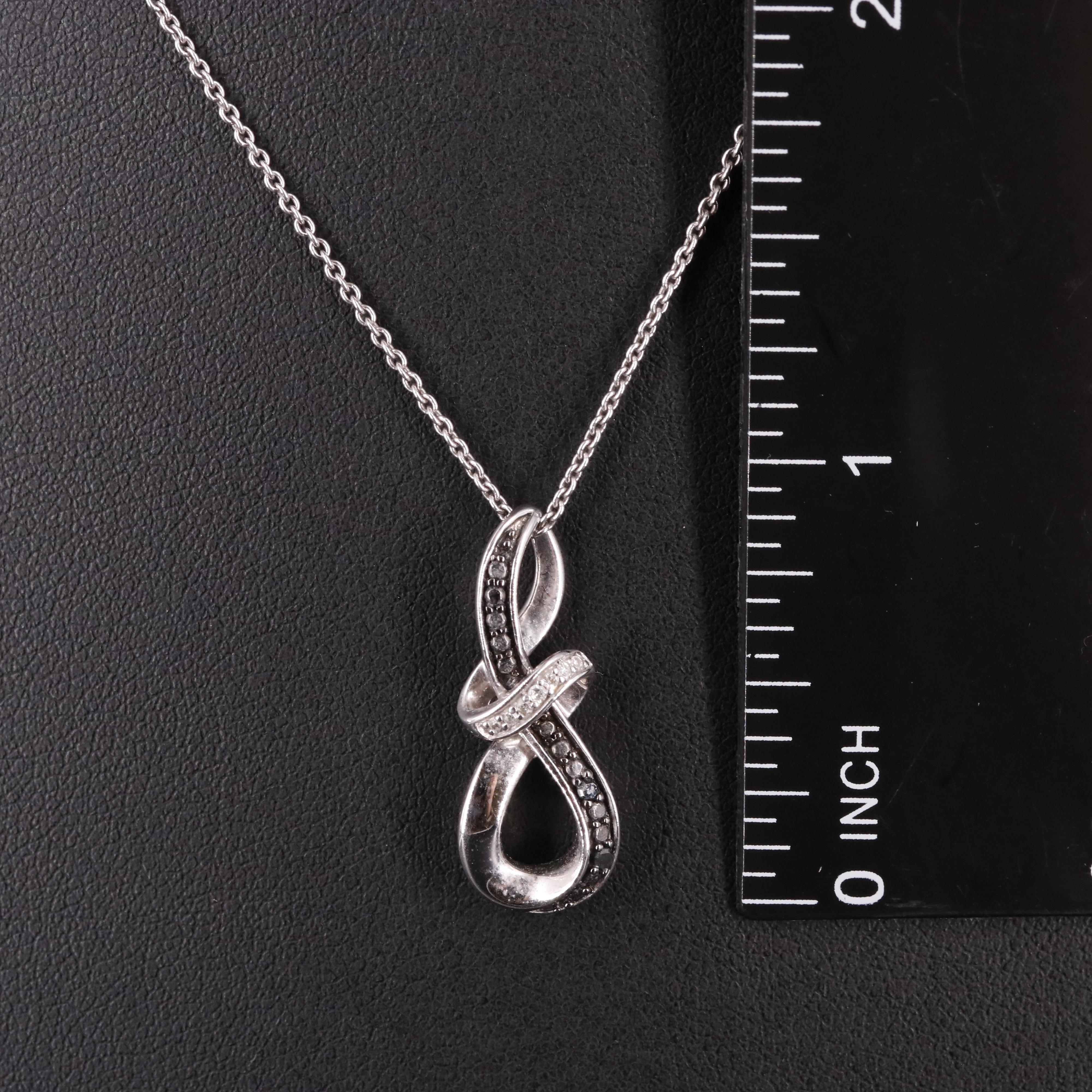 Sterling Diamond Cable Chain Pendant Necklace