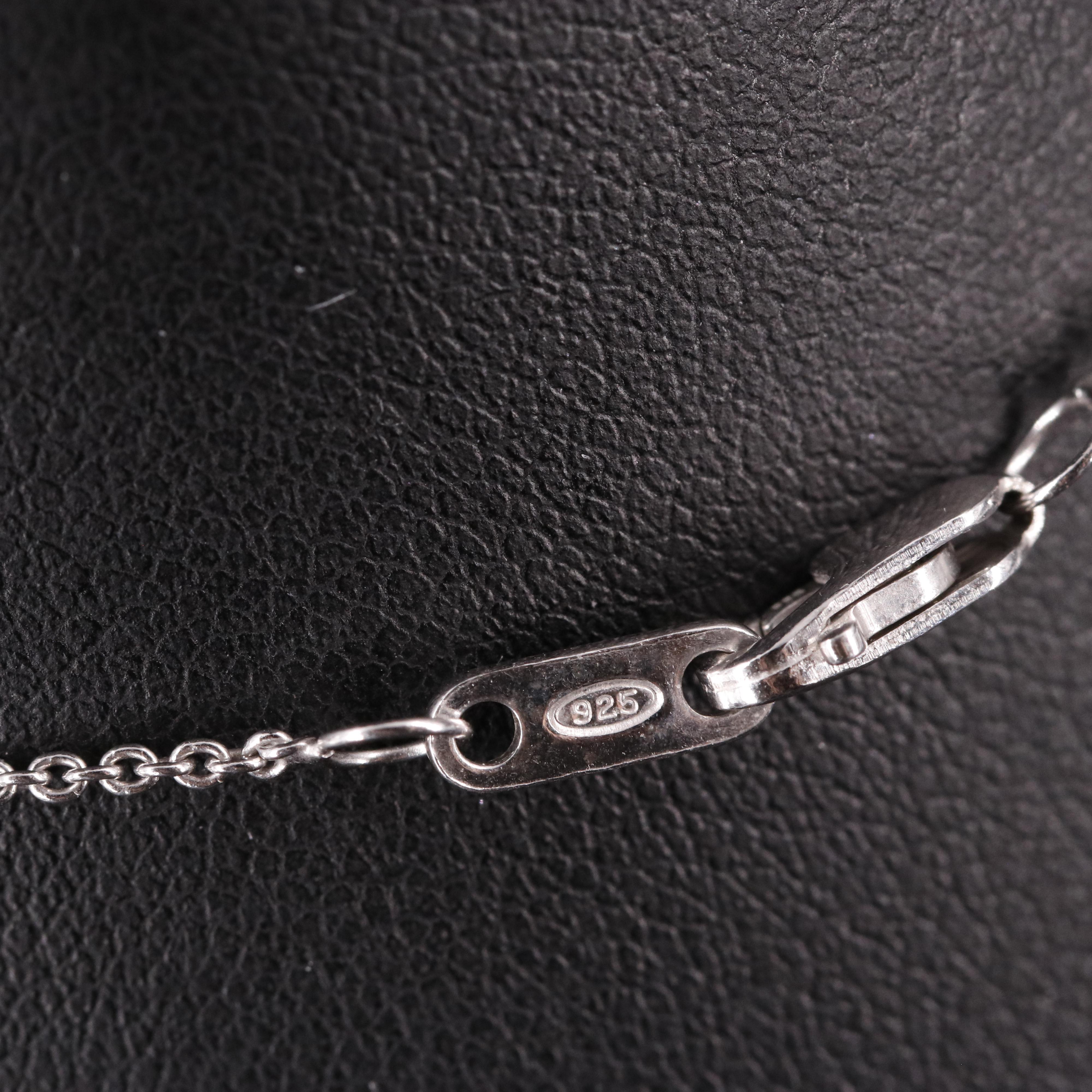 Sterling Diamond Cable Chain Pendant Necklace