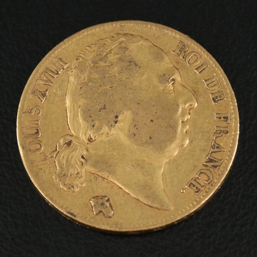 1824 A France Twenty Francs Gold Coin