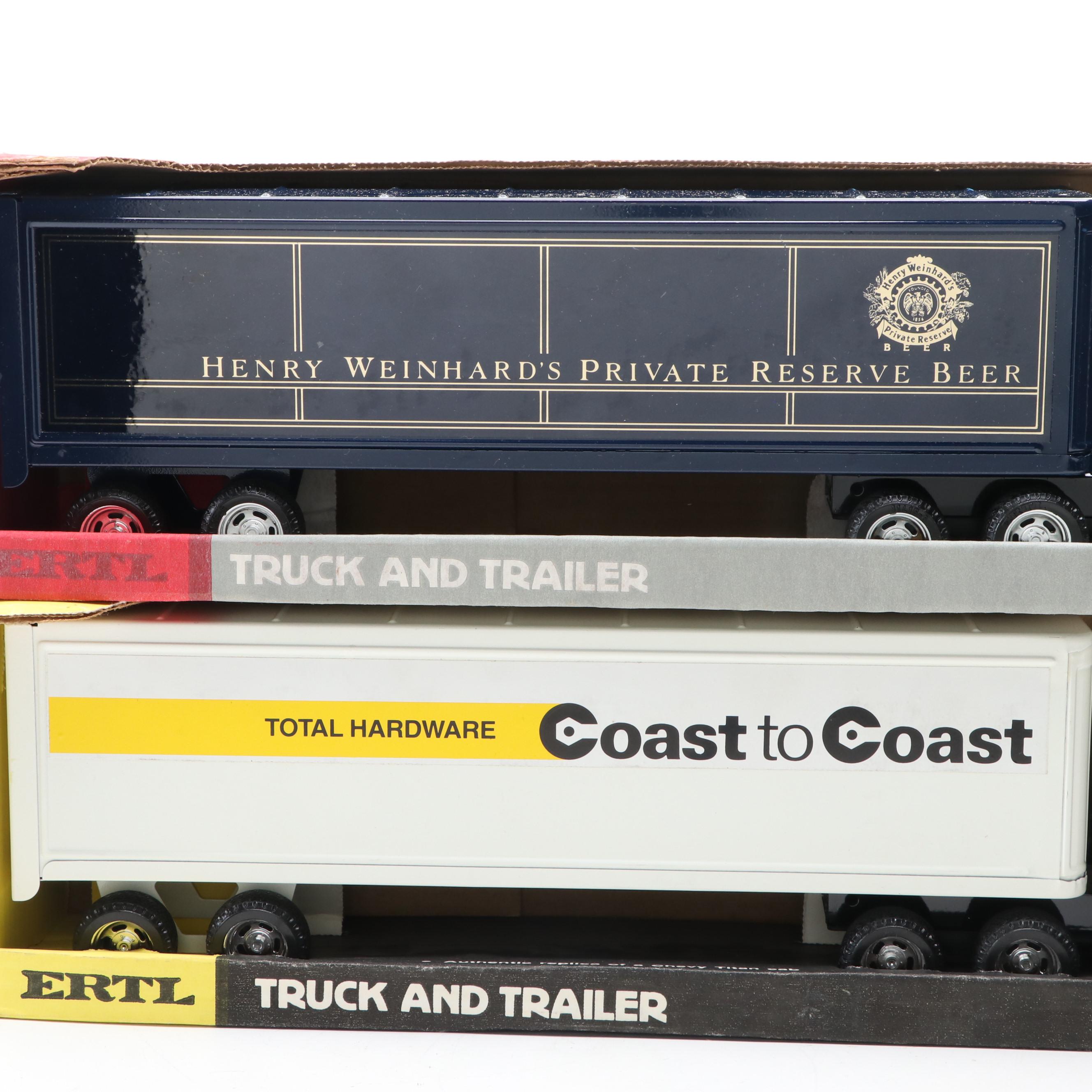 Ertl Trucks and Trailers Including "Coast to Coast" 1:25 Scale Diecast Vehicles