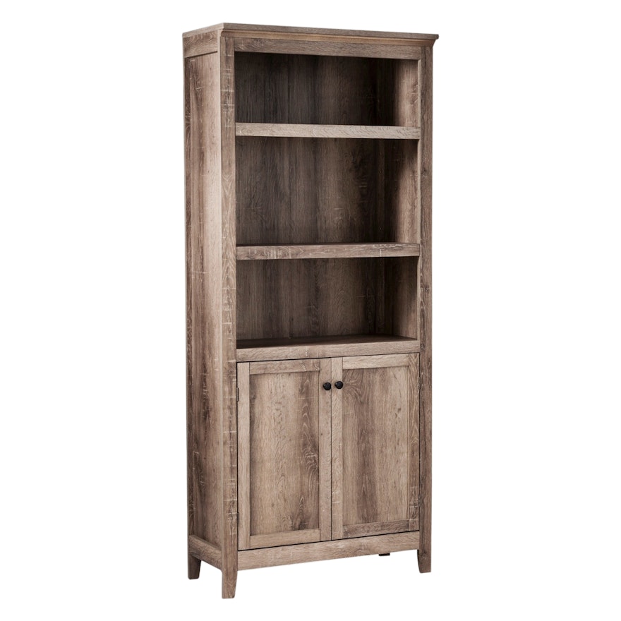 Threshold Carson Rustic Finish Five-Shelf Bookcase with Doors