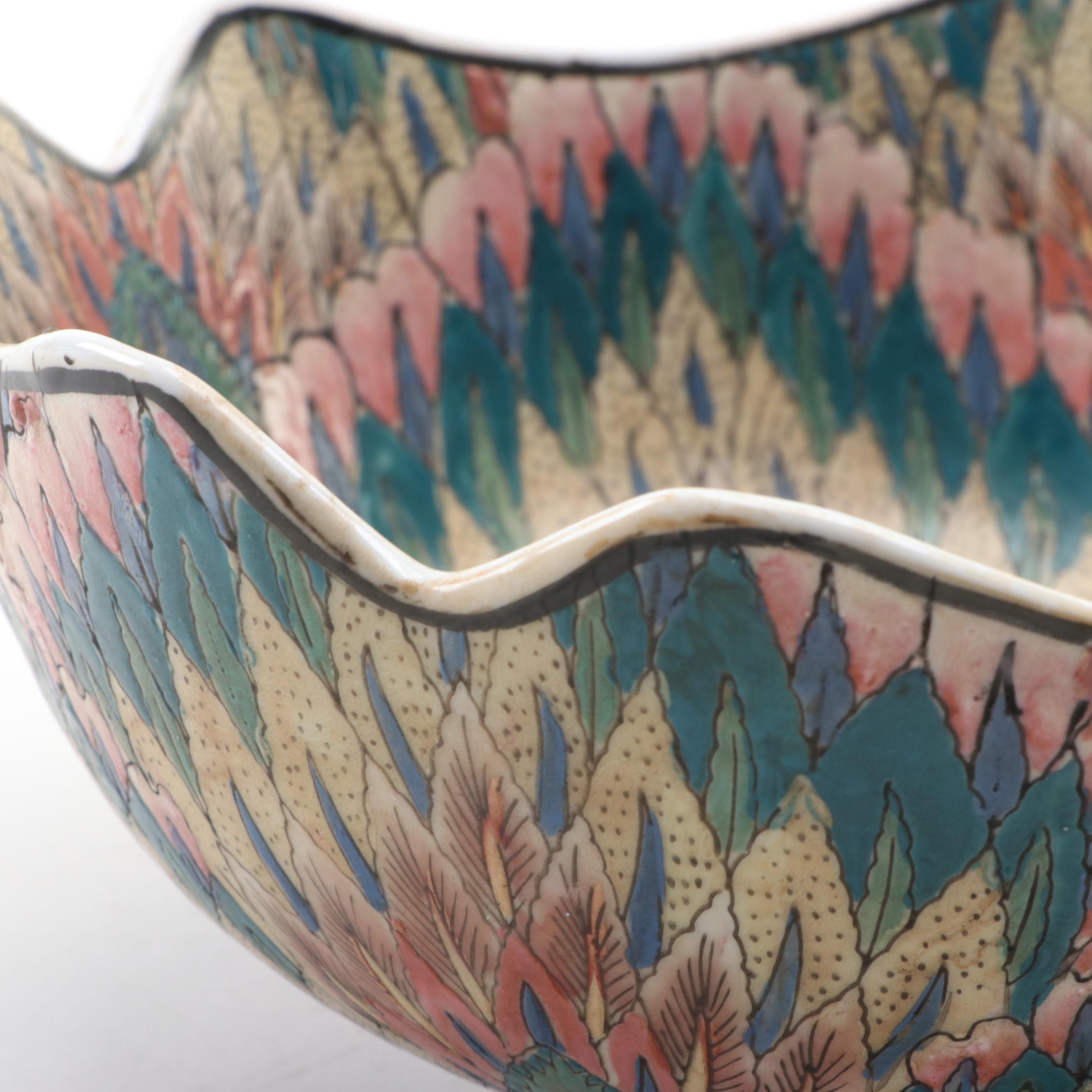 Chinese Earthenware Bowl, Plate and Shiwan Ware Figurine