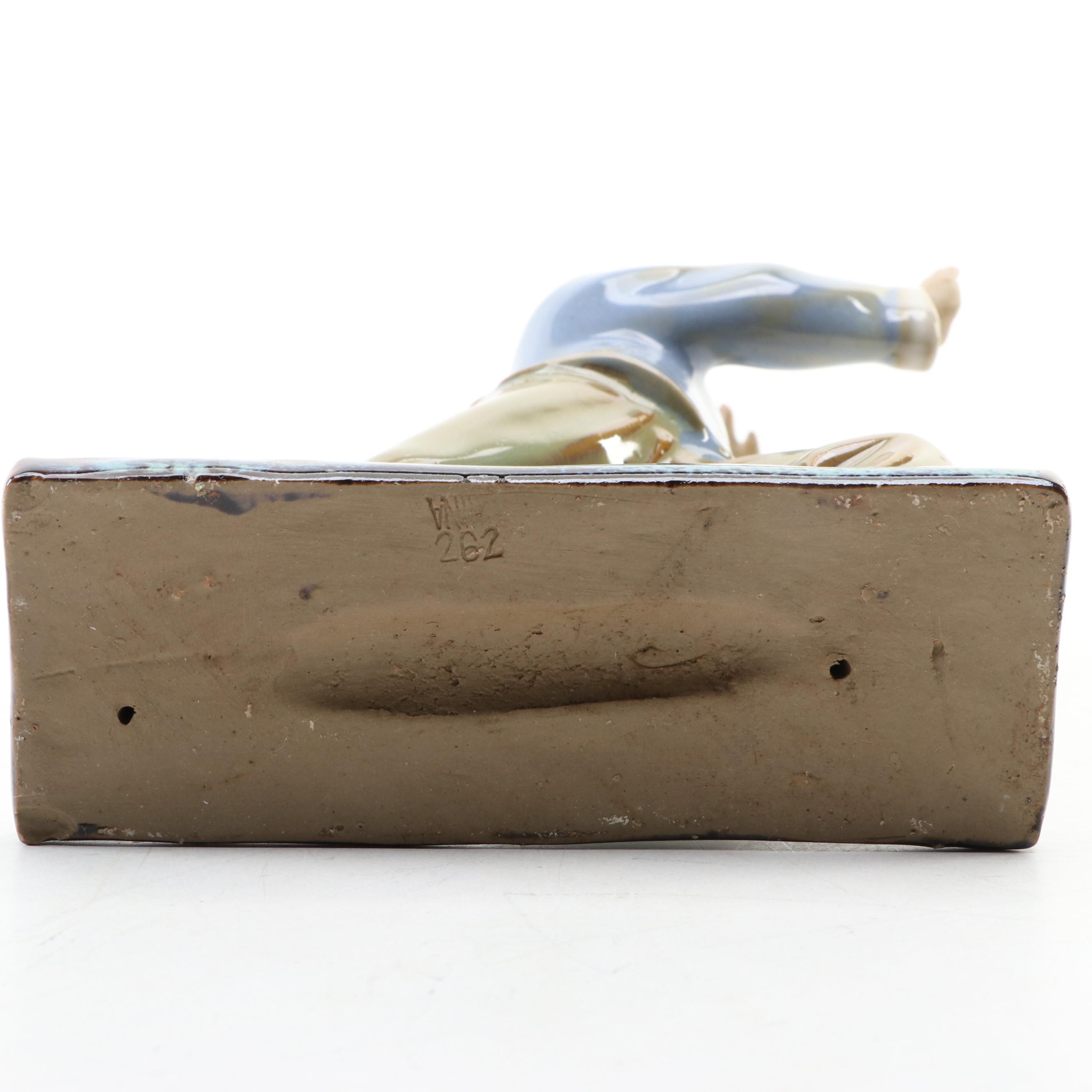 Chinese Earthenware Bowl, Plate and Shiwan Ware Figurine