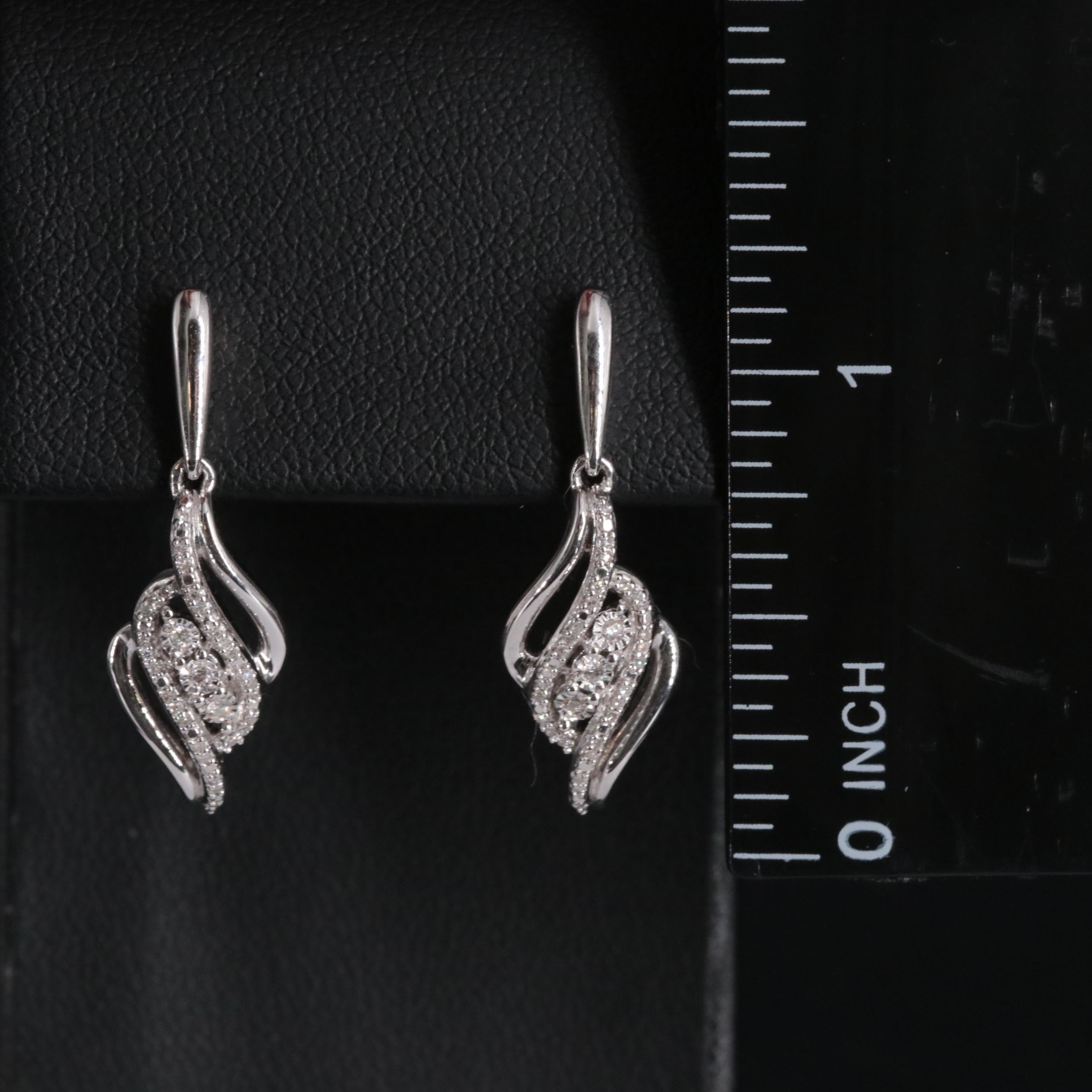 Sterling Diamond Earrings