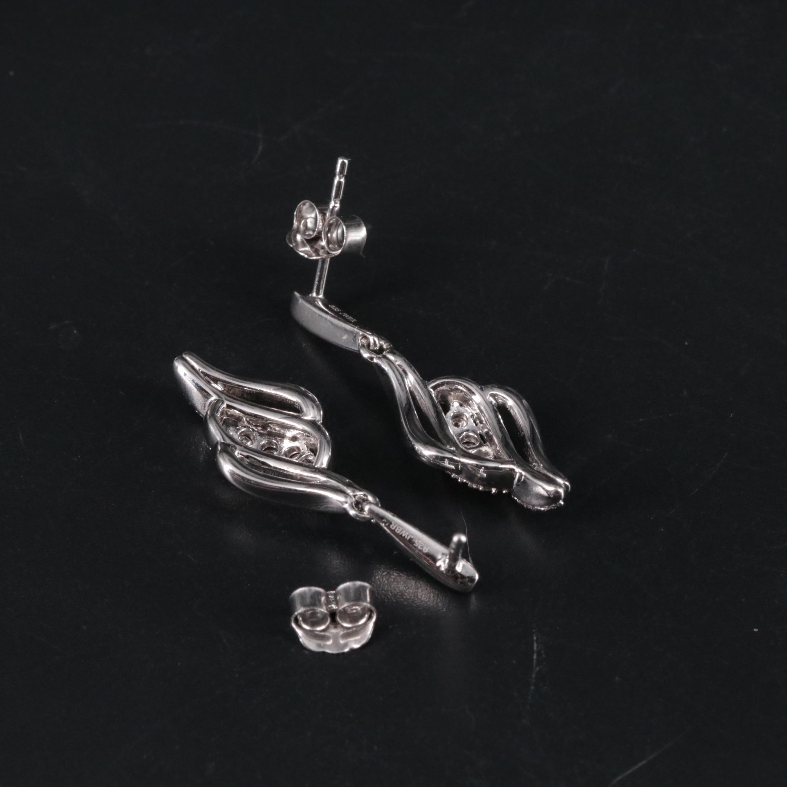 Sterling Diamond Earrings