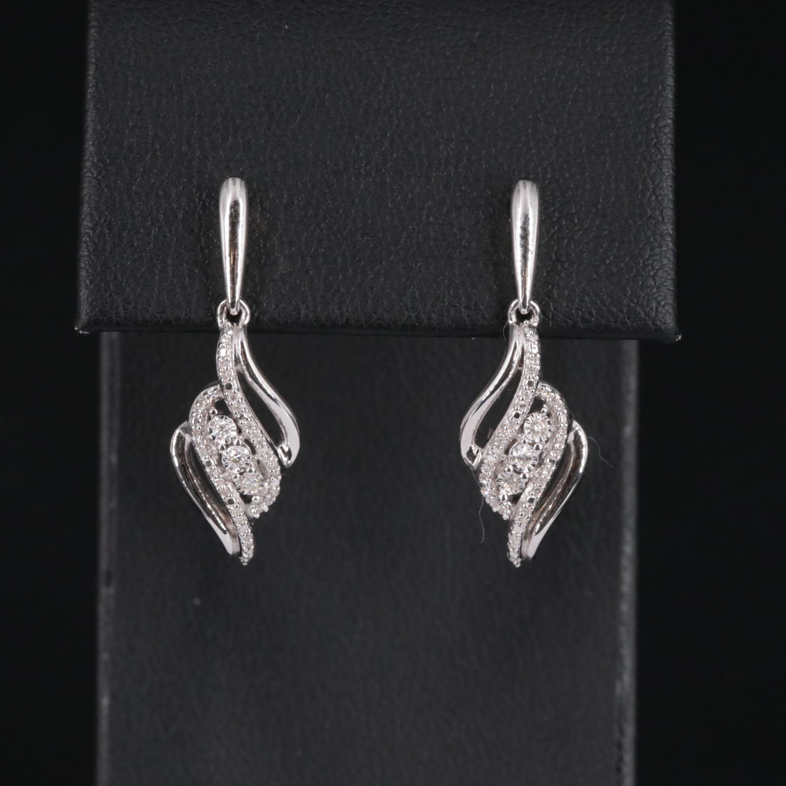 Sterling Diamond Earrings