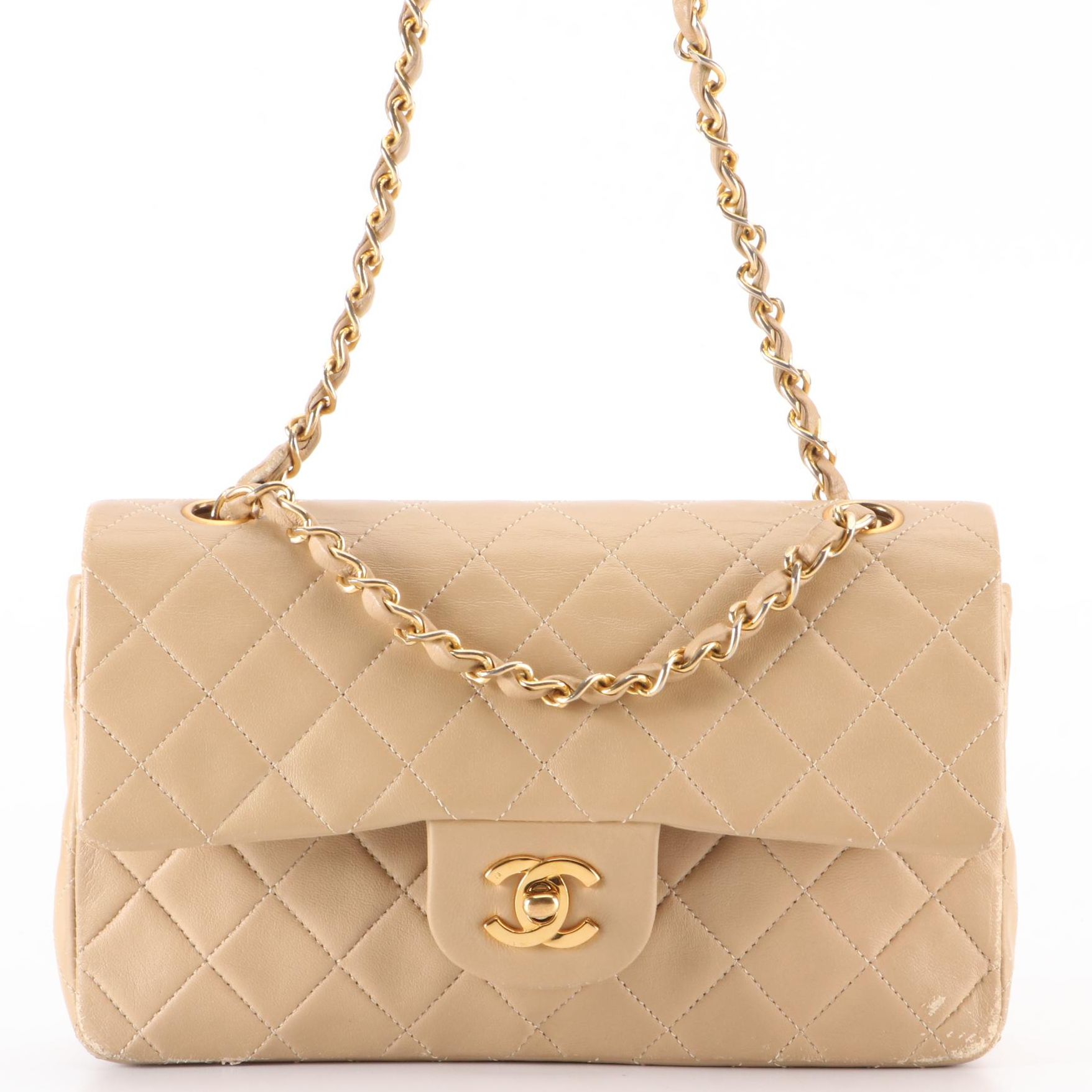 Chanel Classic Double Flap Shoulder Bag in Quilted Lambskin