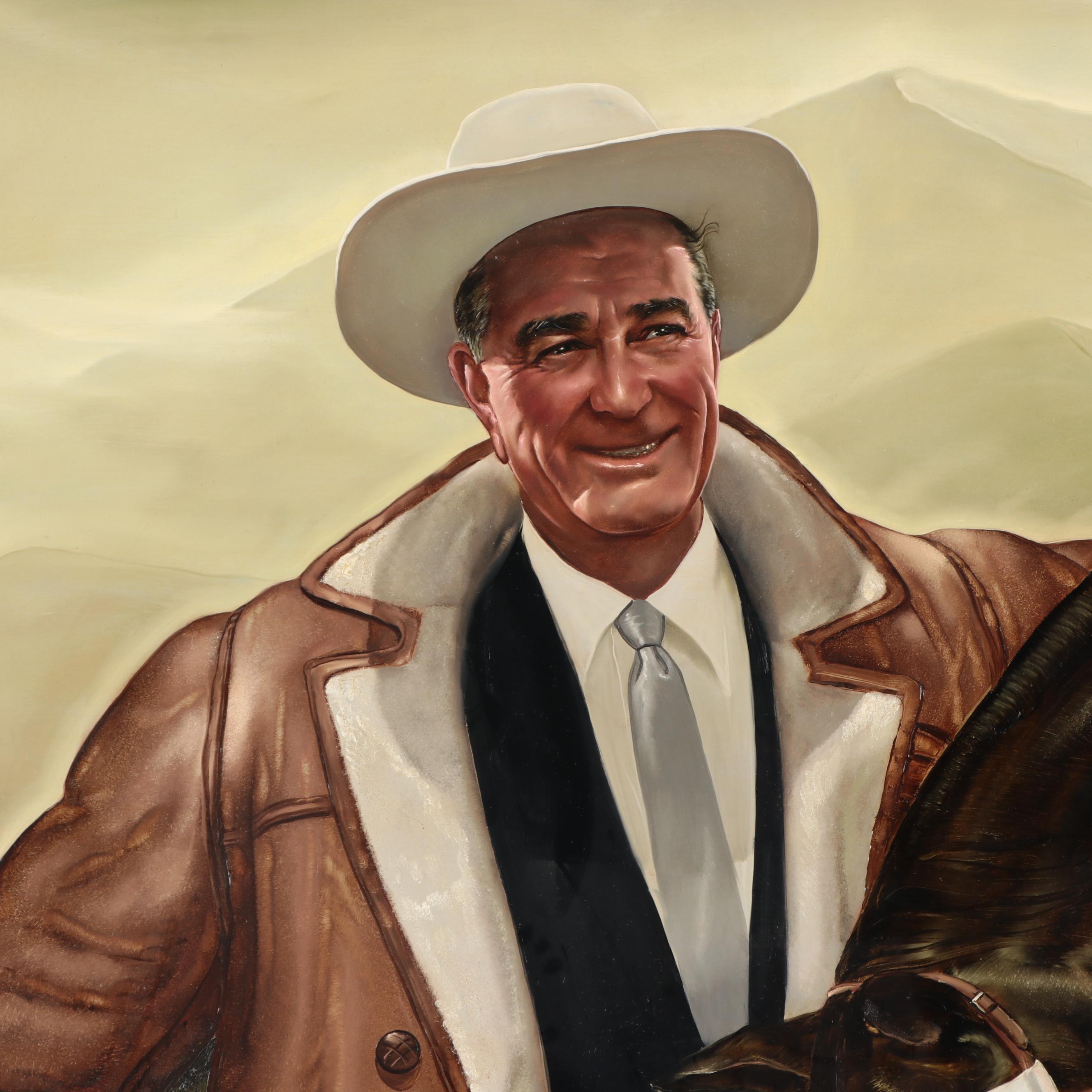 Ralph Wolfe Cowan Large-Scale Oil Painting "President Lyndon Baines Johnson"