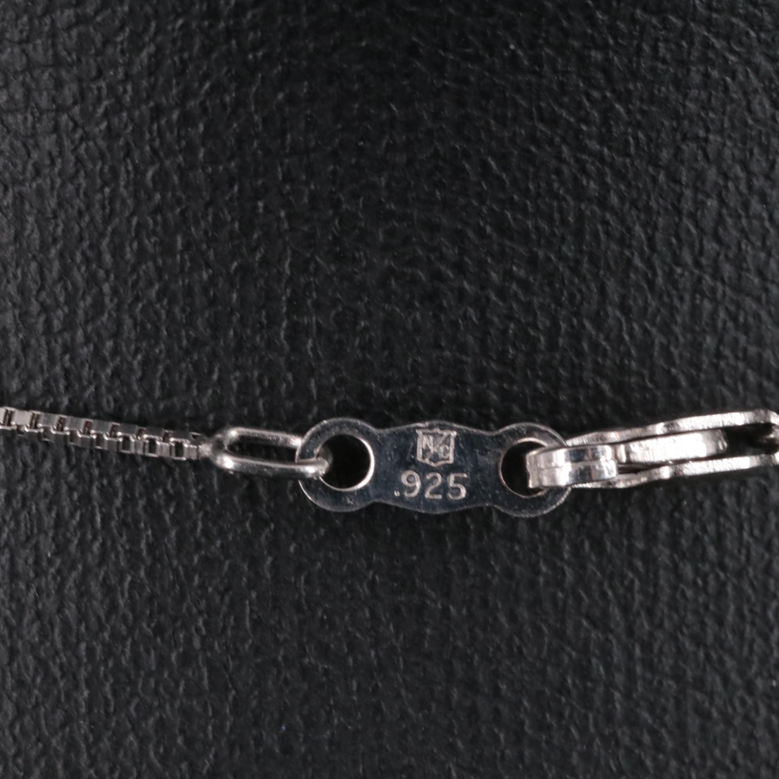 Sterling Diamond Heart Pendant on Box Chain