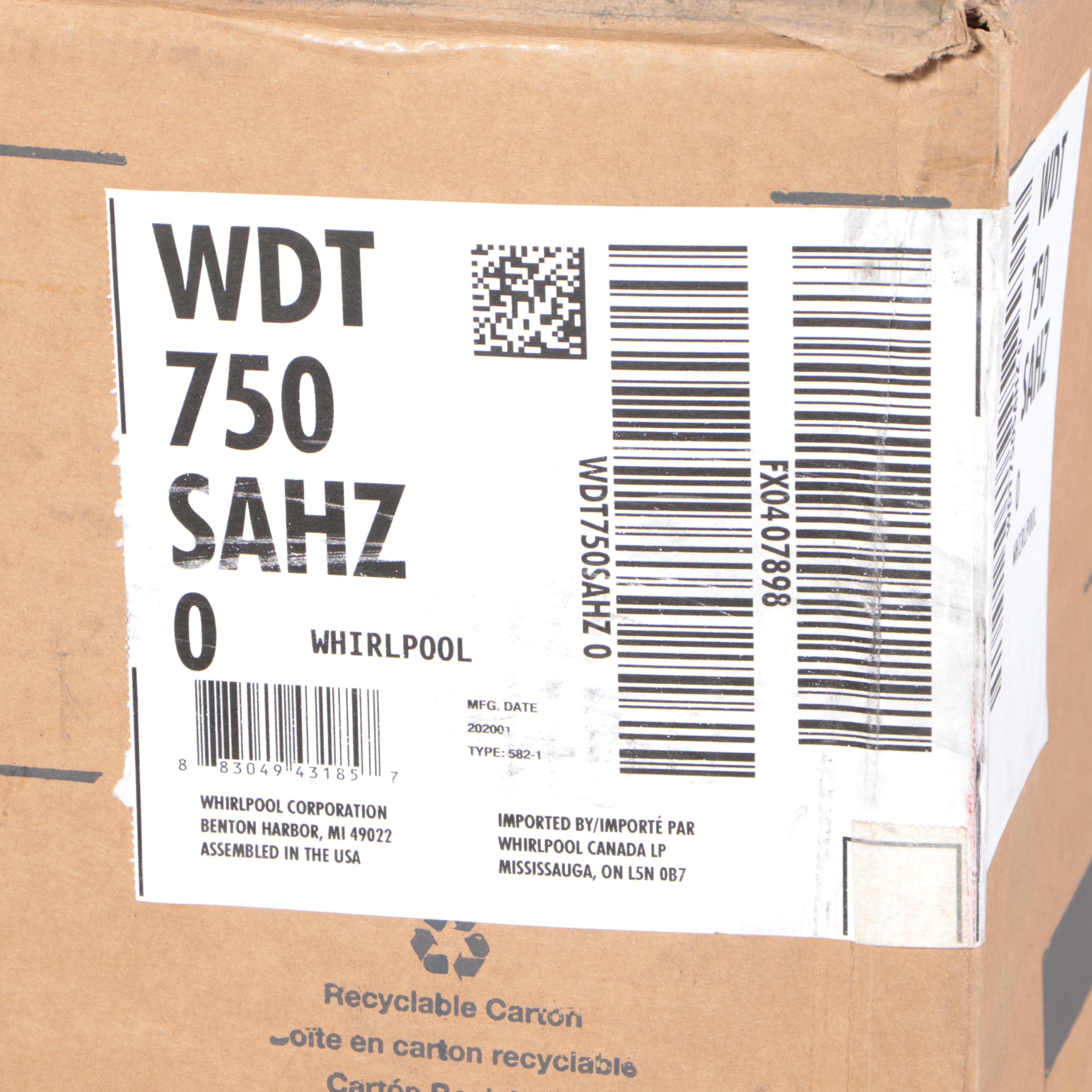 Whirlpool 24" Stainless Integrated Built In Dishwasher