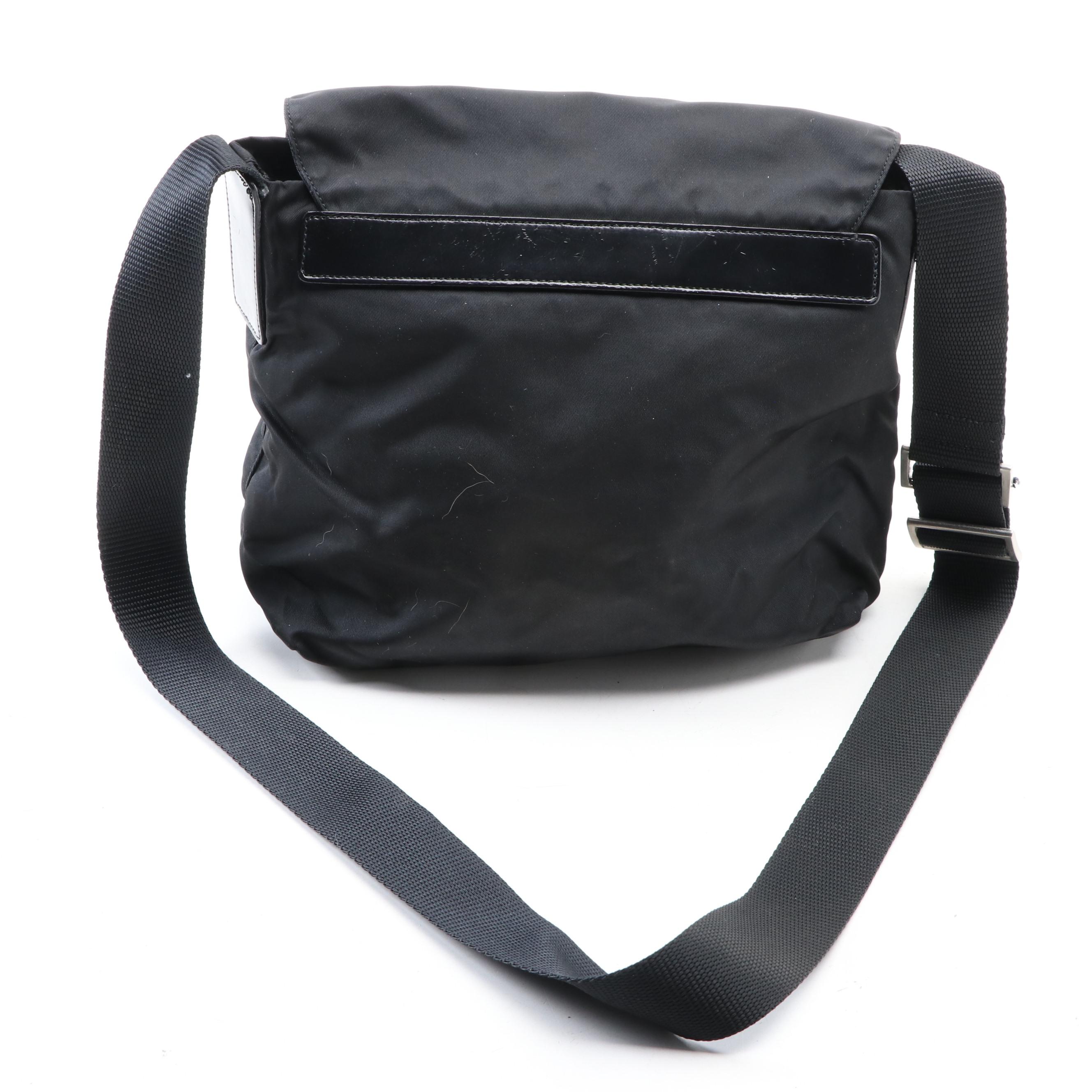 Prada Small Crossbody Bag in Black Nylon Gabardine and Leather
