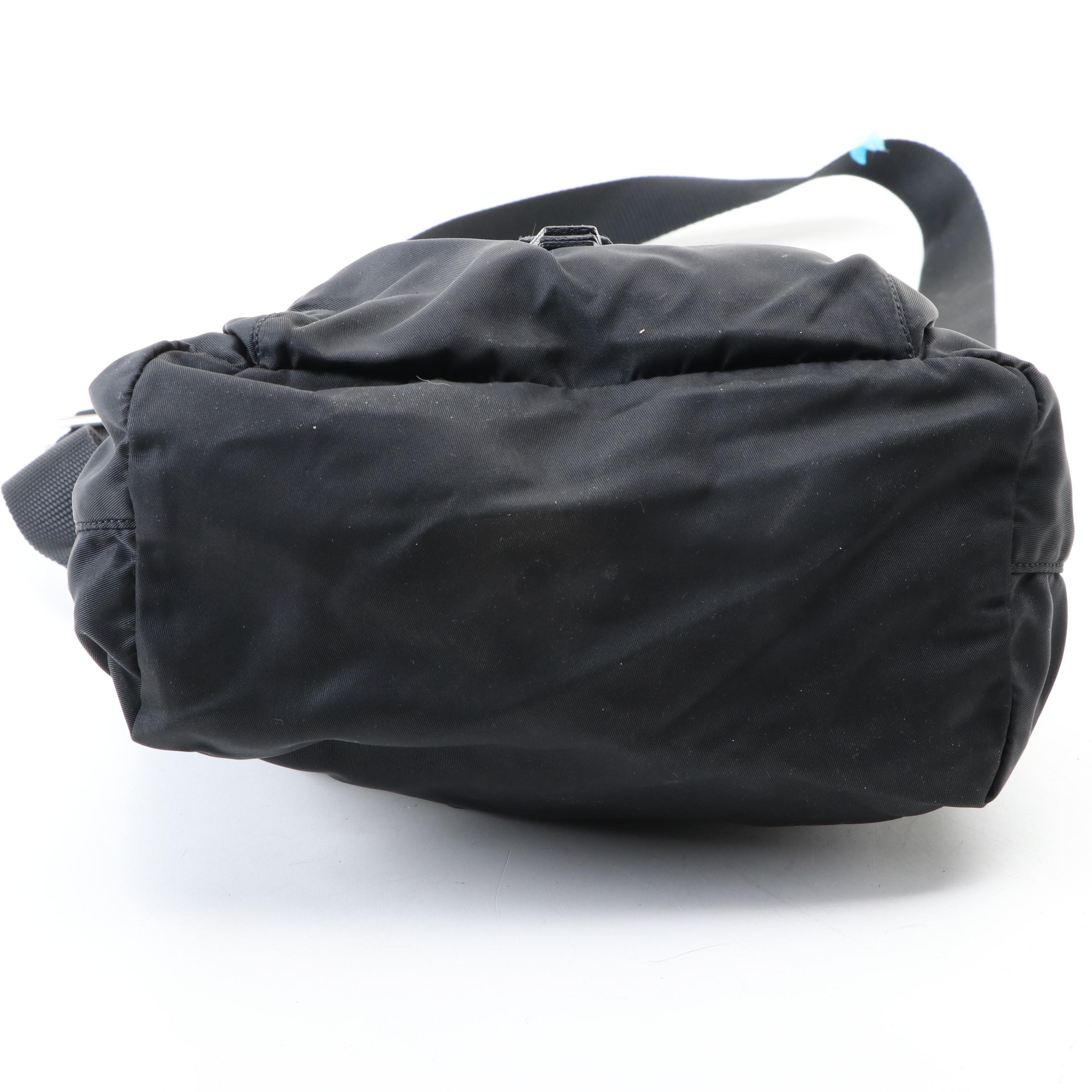 Prada Small Crossbody Bag in Black Nylon Gabardine and Leather