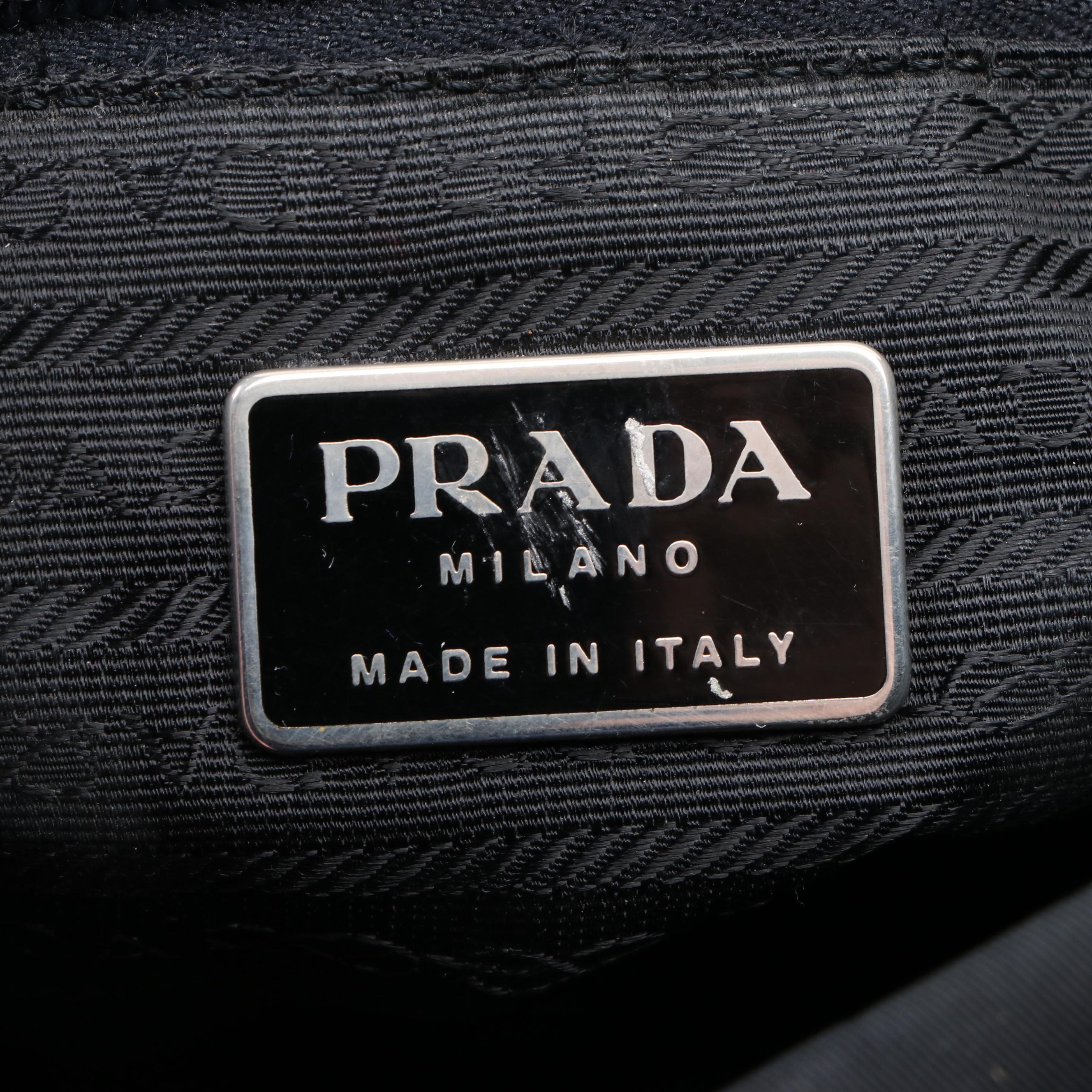 Prada Small Crossbody Bag in Black Nylon Gabardine and Leather