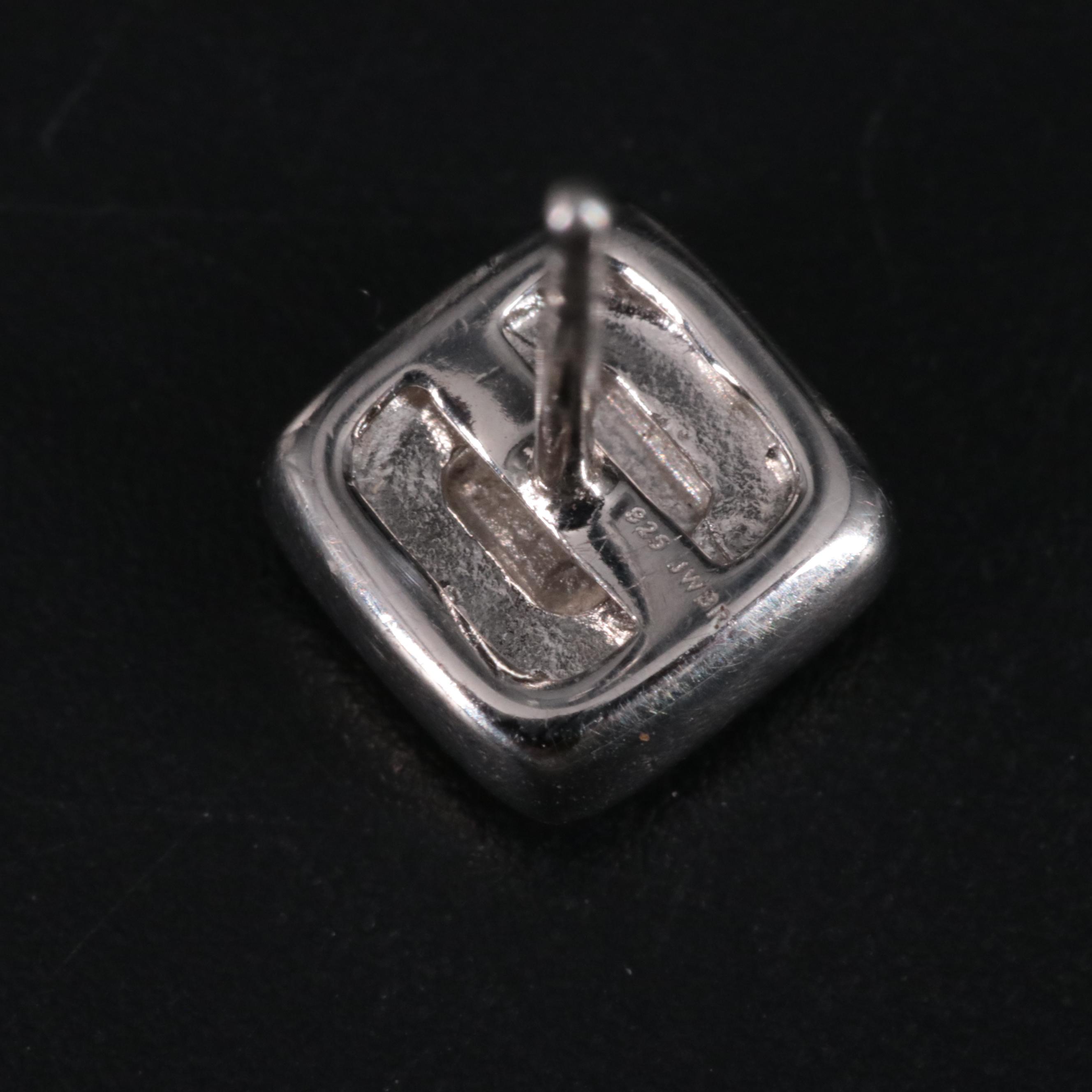 Sterling Diamond Stud Earrings