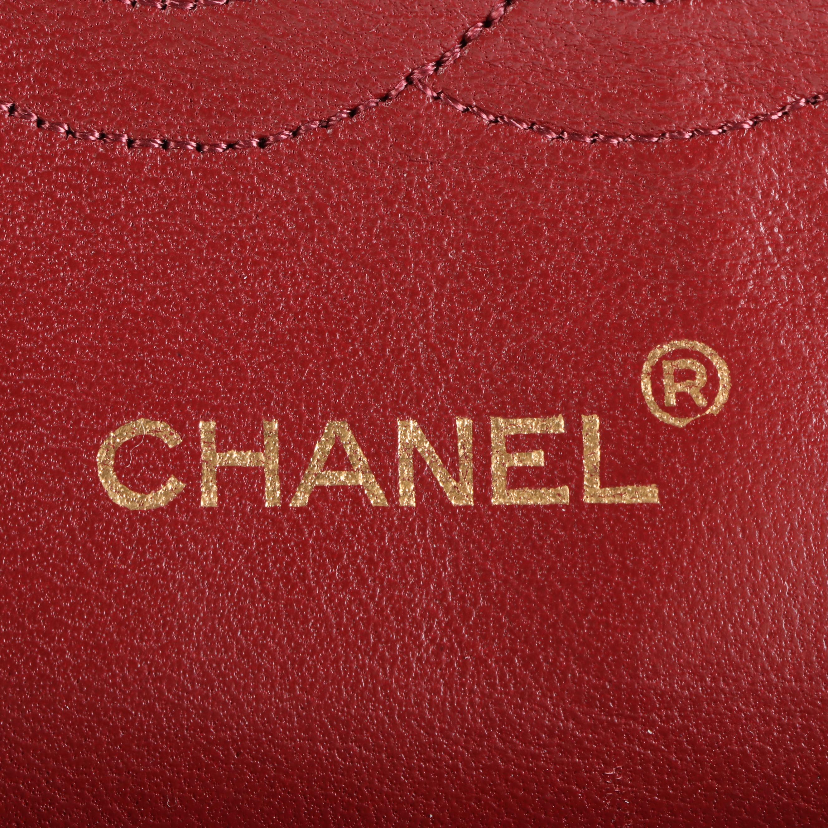 Chanel Medium Double-Flap Shoulder Bag in Black Quilted Lambskin Leather