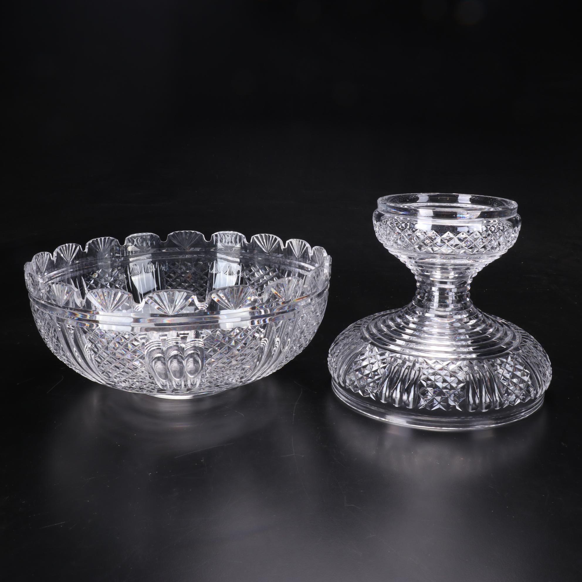Waterford Crystal "Master Cutter Collection" Two-Piece Pedestal Punch Bowl
