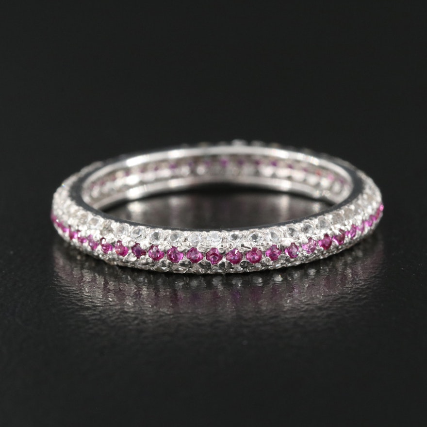 Sterling Ruby and Topaz Eternity Band