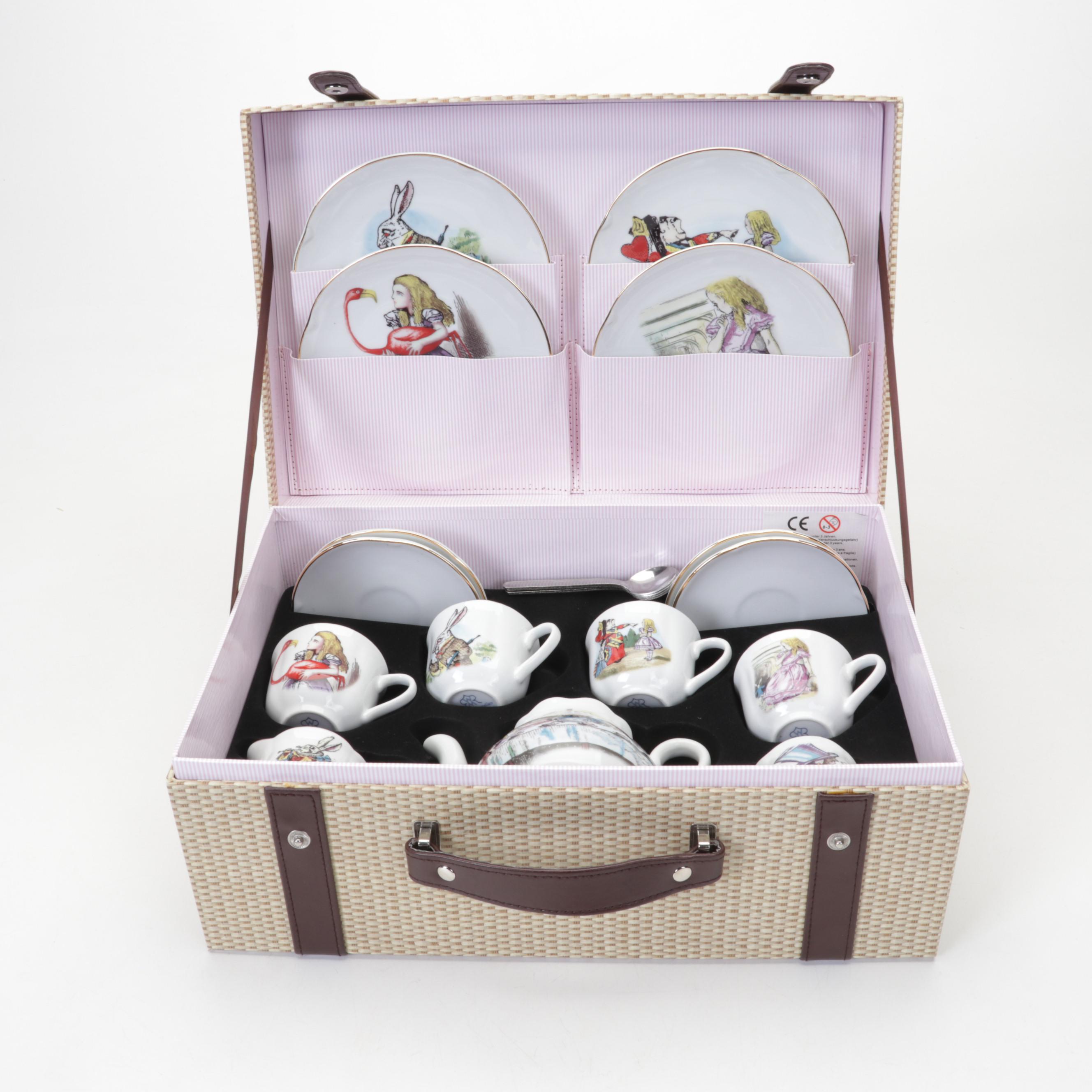 Reutter Porzellan "Alice In Wonderland" Child's Tea Set with Case, 2010